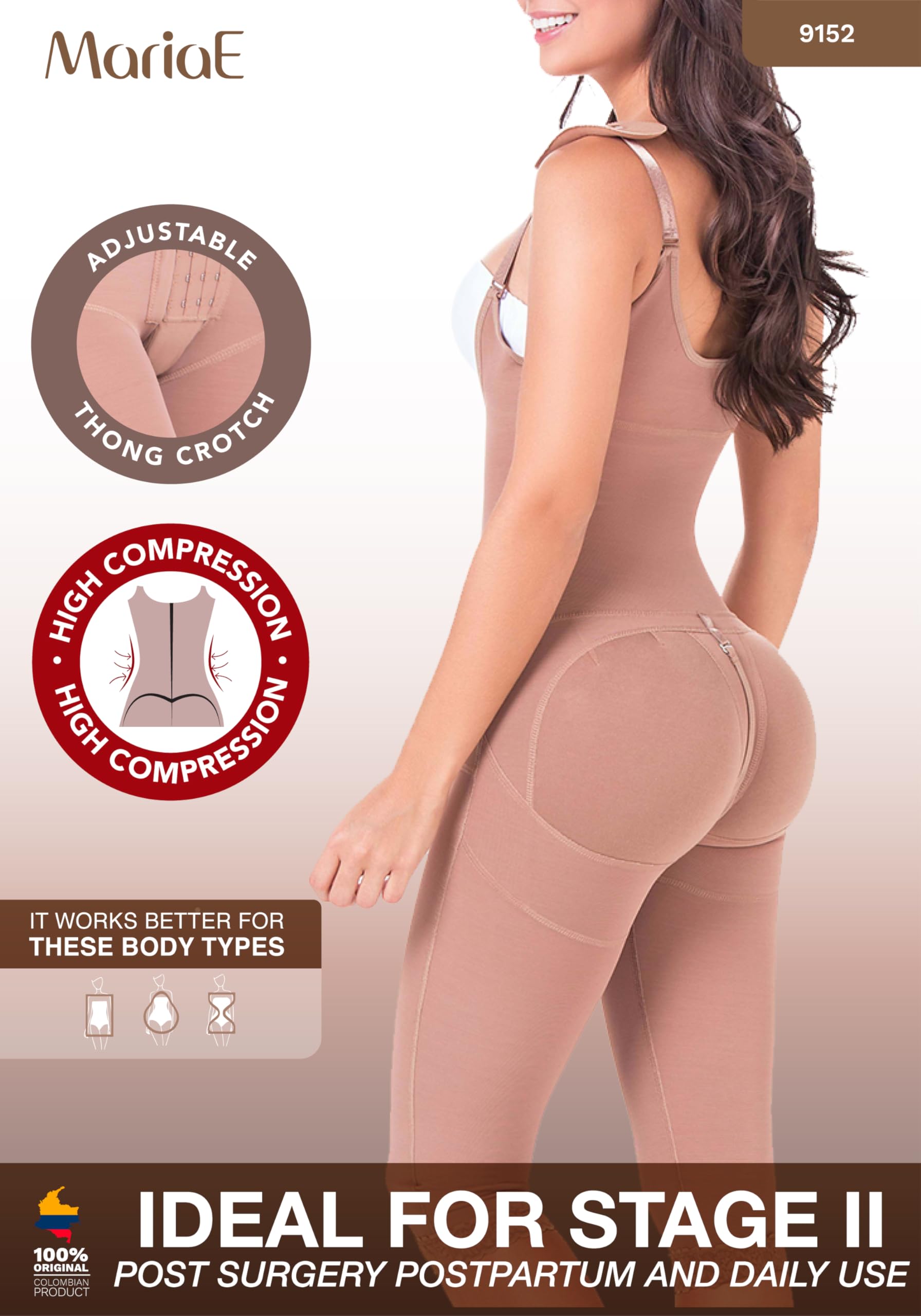 MARIAE FAJAS Tummy Control Shapewear Bodysuit - Colombian Open Bust Body Shaper for Women | Waist Trainer for Postpartum, Weight Loss & Special Occasions