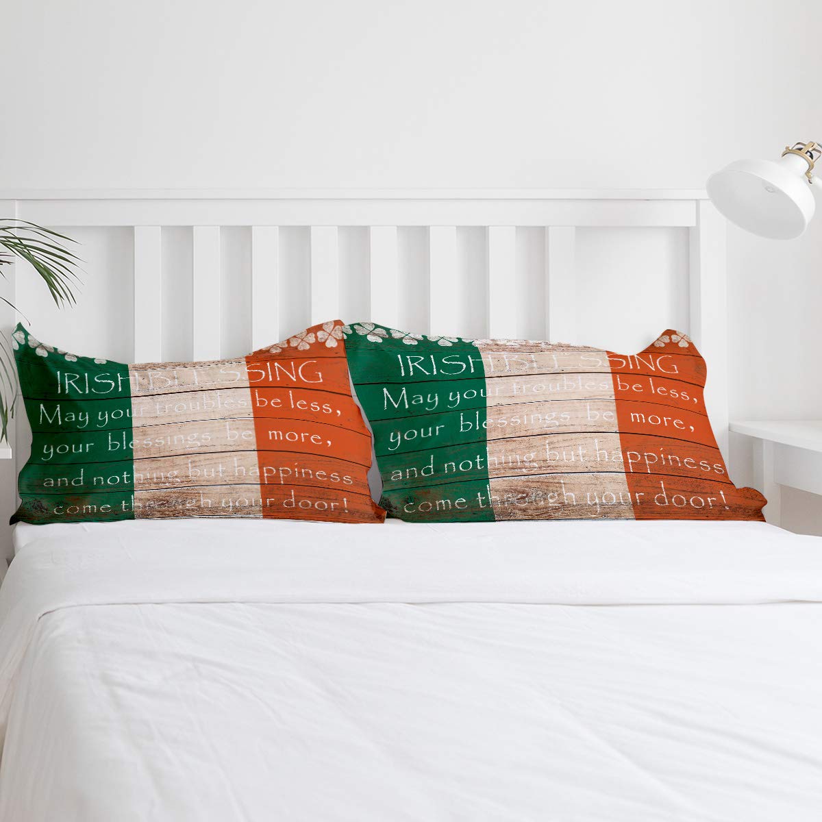 Premium Soft Duvet Cover Set - St. Patrick's Day Ireland Flag Luxury Bedding for Women & Men (Queen Size) | Includes 1 Flat Sheet, 1 Comforter Cover & 2 Pillowcases | Perfect for Holiday Decor, Irish-Themed Bedrooms & Cozy Home Styling
