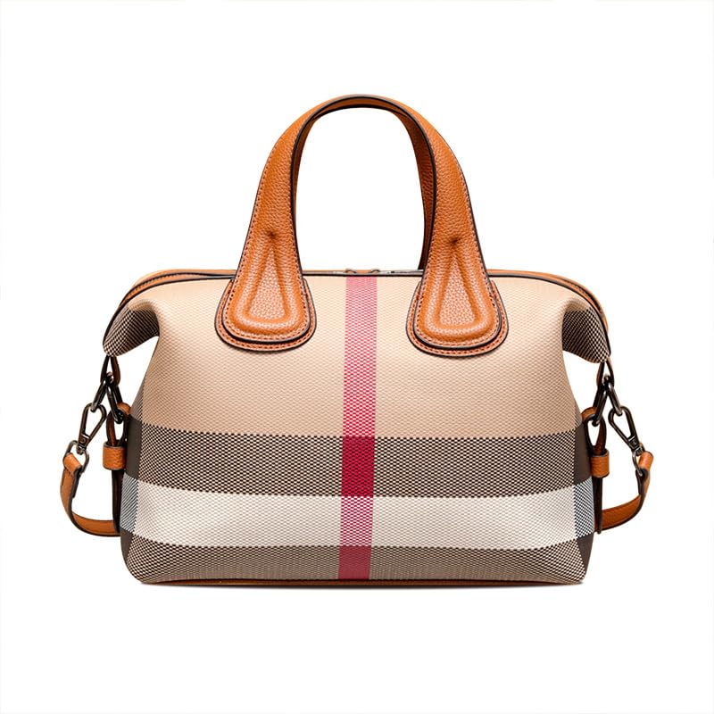 Stylish Women's Canvas Crossbody Bag with Trendy Plaid Pattern - Fashionable Medium Shoulder Purse for Daily Use, Travel & Shopping