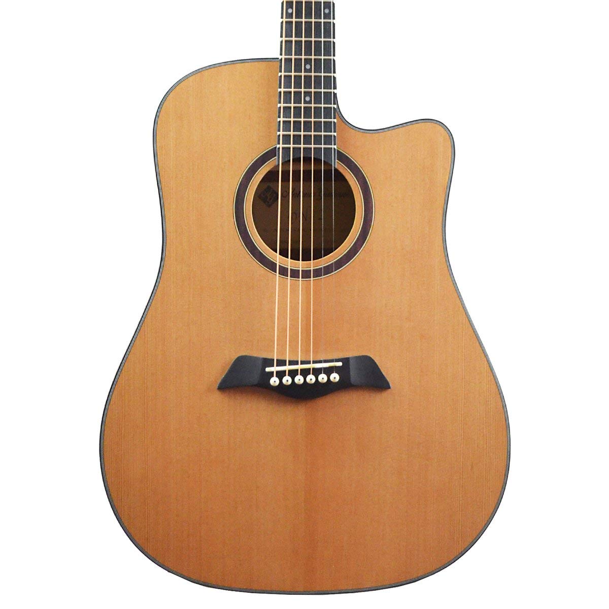 Antonio Giuliani DN-2 Dreadnought Acoustic Guitar Bundle - Clear Finish with Hard Case, Strap, Strings & Accessories | Perfect for Beginners, Camping & Live Performances