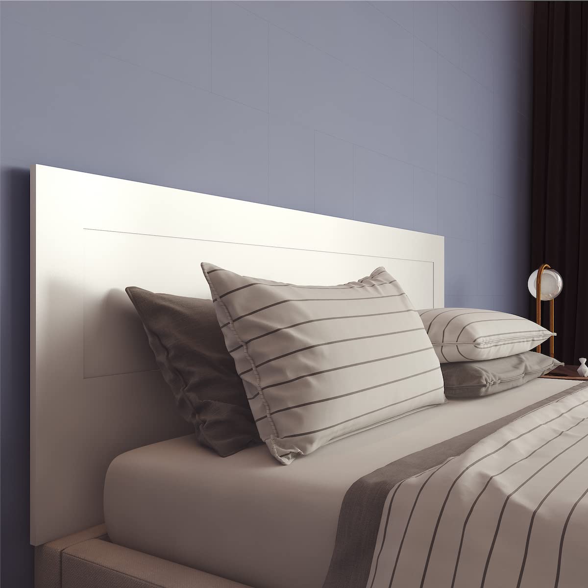 White King Size Bed Headboard - Elegant Upholstered Headboard for Master Bedroom, Bedroom Decor, and Home Styling