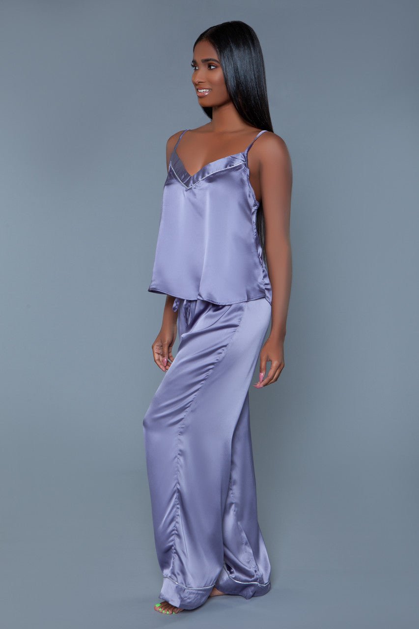 BeWicked Women's Madison Satin Pajama Set - Soft Sleepwear Pants & Top Lounge Outfit for Comfortable Nights & Relaxing at Home - Perfect for Sleepovers, Spa Days & Cozy Evenings