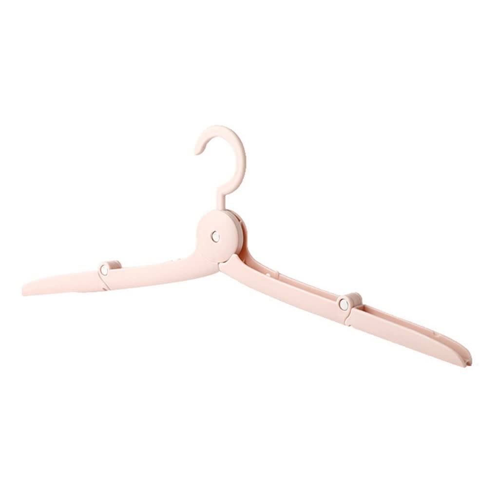 20 Pack Foldable Travel Hangers - Portable Retractable Coat Hangers for Hotel, Outdoor & Closet - Windproof Non-Slip Clothes Drying Rack (Pink) - Perfect for Camping, Dorm Rooms & Space-Saving Storage