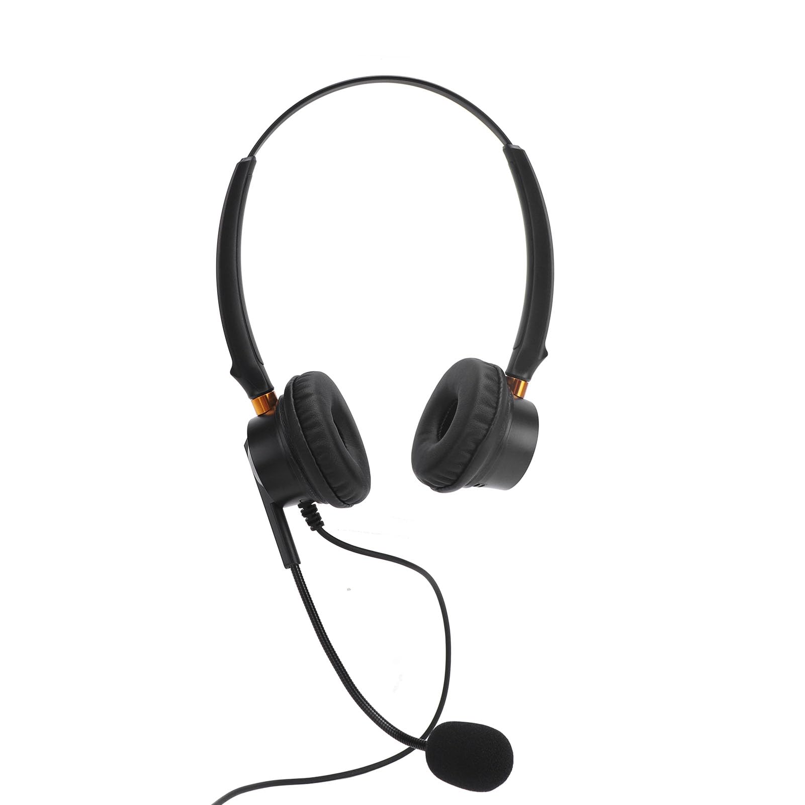 ASHATA Noise Canceling USB Headset with Adjustable Volume - Dual Ear Office Headphones for PC, Laptop, Smartphone & Tablet - Perfect for Remote Work, Call Centers & Online Meetings