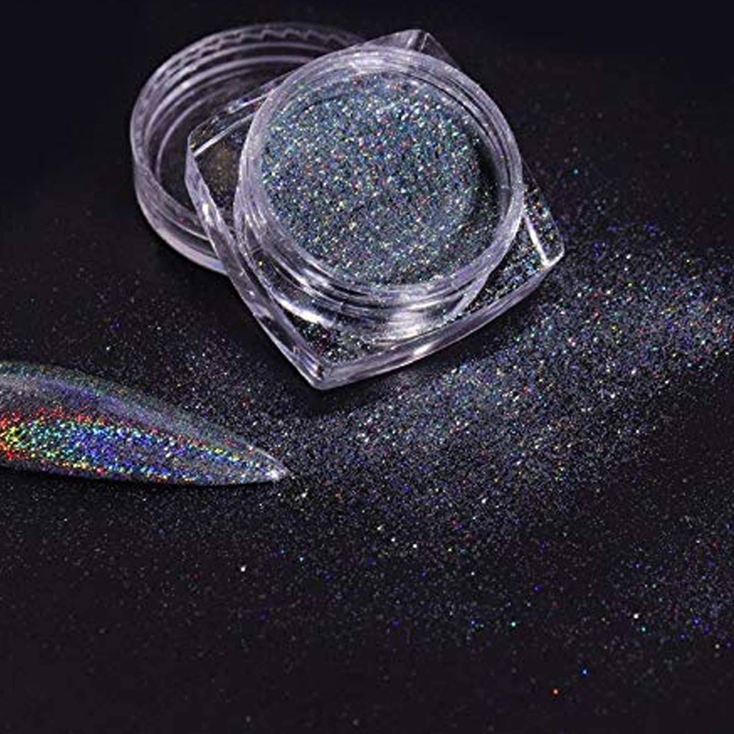 Holographic Nail Powder - Chrome Glitter for Mirror Nails | Nail Art & Dip Powder Decorations | Salon & DIY Use