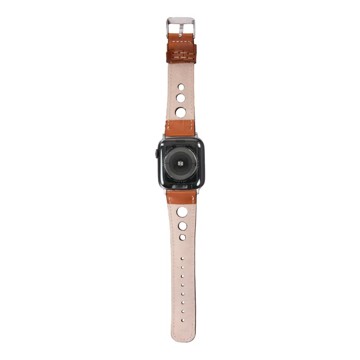 Premium Burnished Tan Leather Apple Watch Band - Stylish & Durable Rally Strap for Workouts, Travel & Everyday Wear