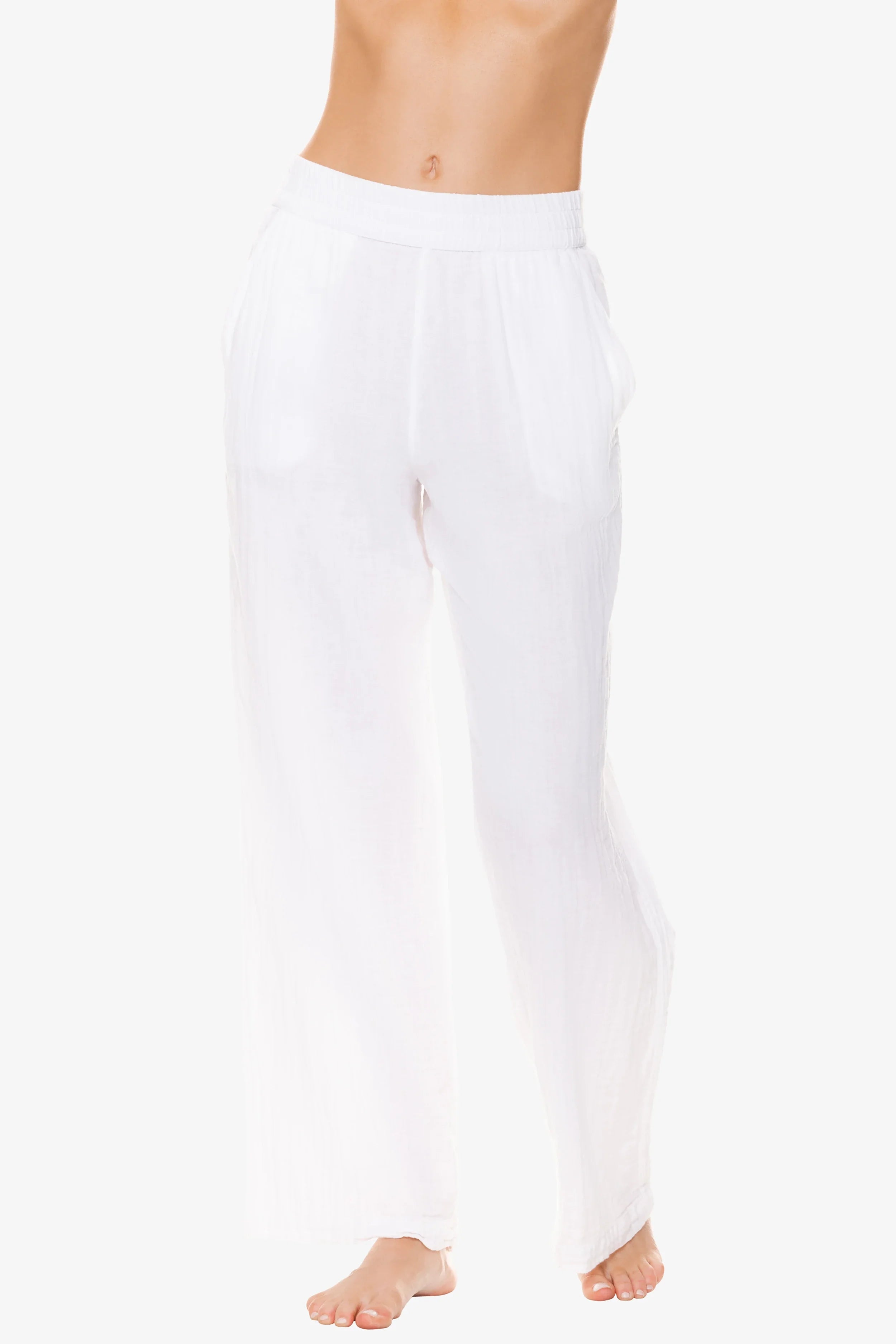 Island Pant - Women's White Linen Pants for Summer, Beach Vacation & Casual Wear | Lightweight & Breathable Comfort