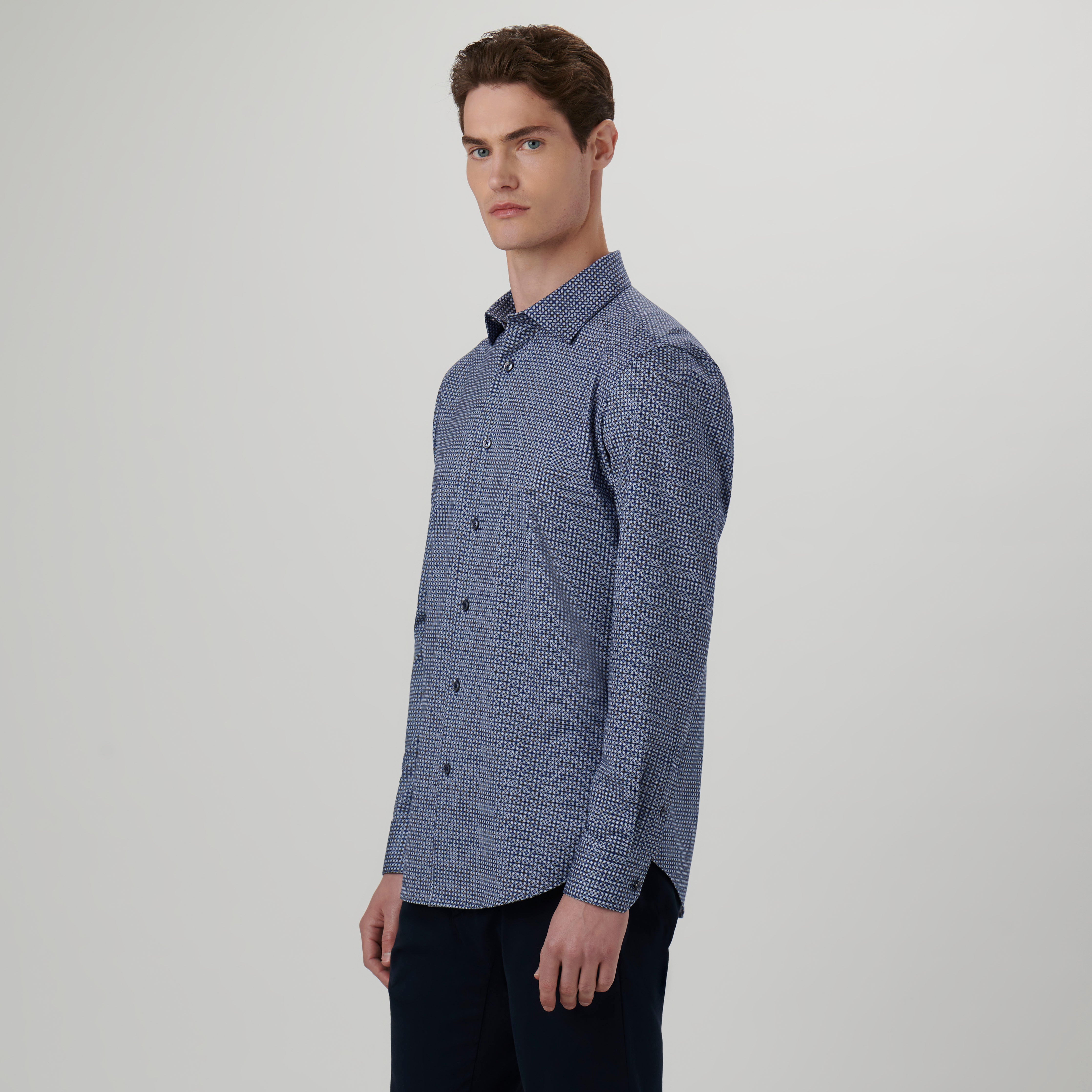 James Geometric Print Cotton Shirt for Men - Stylish Casual Button Down Shirt for Office, Party & Everyday Wear