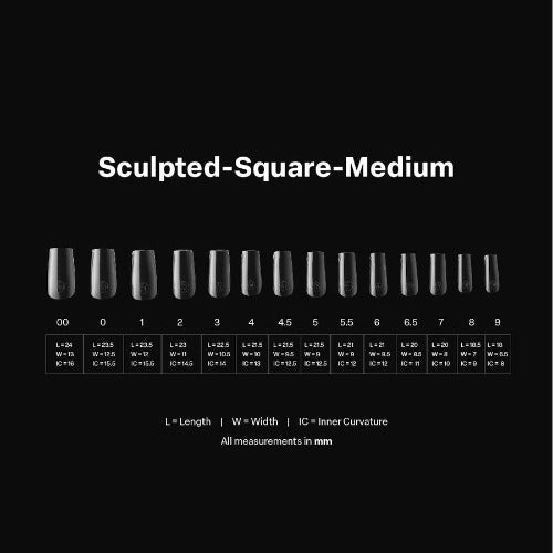 Apres Gel X Tips 2.0 (600pc) - Sculpted Medium Square Nail Extensions for Salon & DIY Manicures | Long-Lasting & Easy to Apply | Perfect for Special Occasions & Everyday Wear