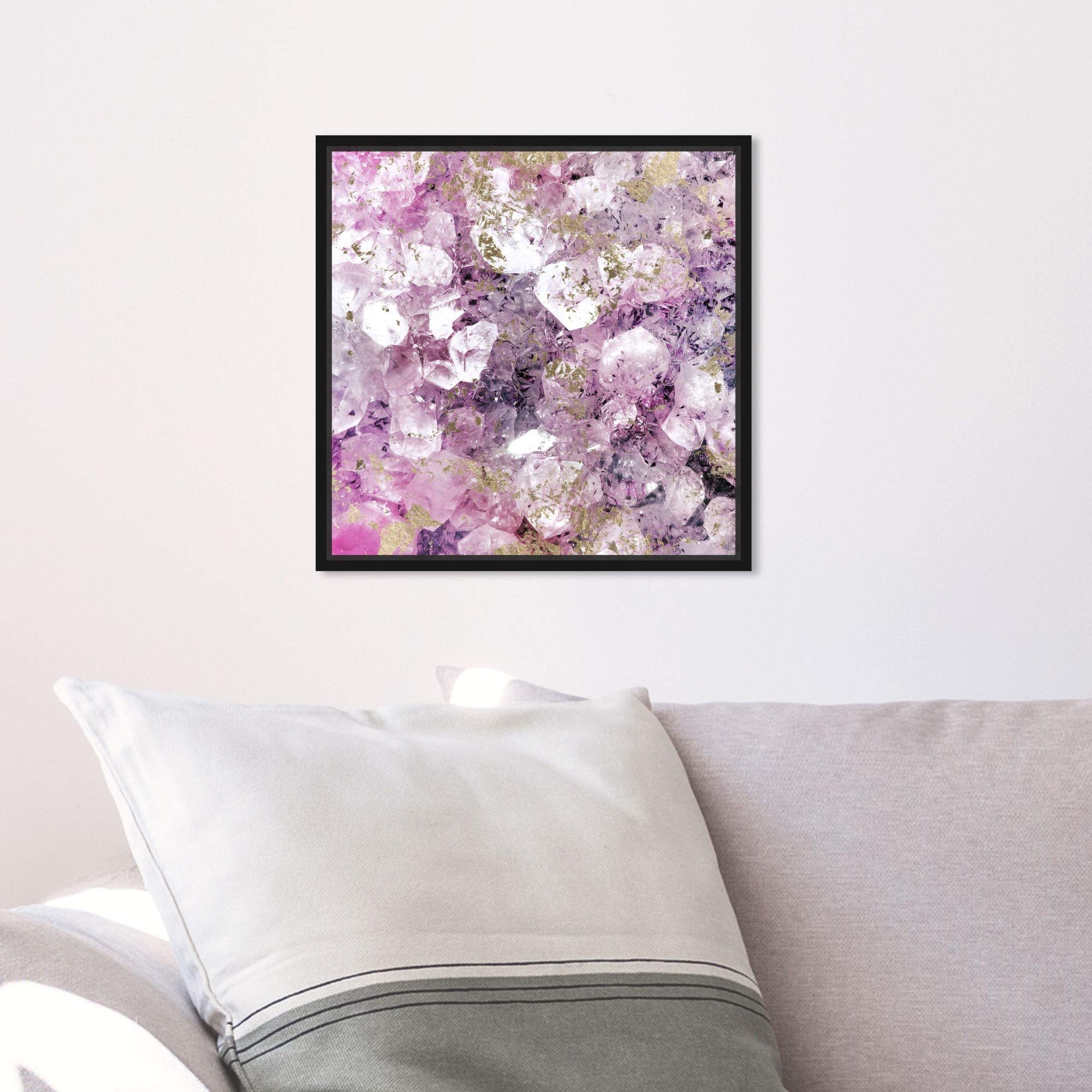 Oliver Gal Abstract Framed Wall Art - 12x12 Inch Purple & Gold Crystal Canvas Print for Romantic Home Decor | Perfect for Living Room, Bedroom & Office