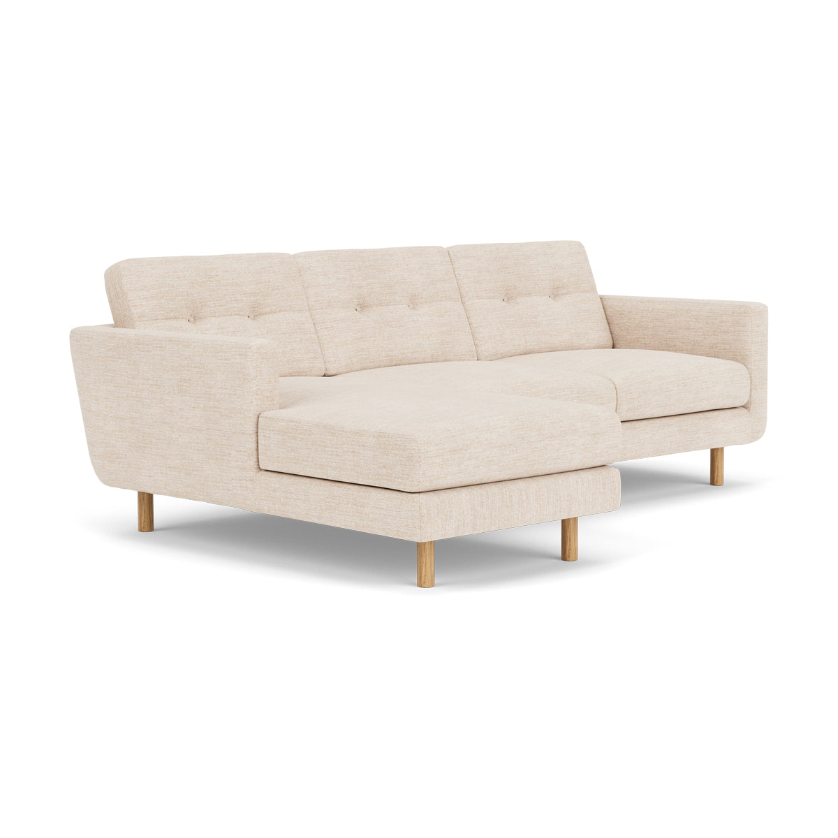 Conrad Fabric Left Chaise Sofa - Modern L-Shaped Sectional Couch with Reversible Chaise Lounge for Living Room, Apartment & Home Theater Comfortable Seating