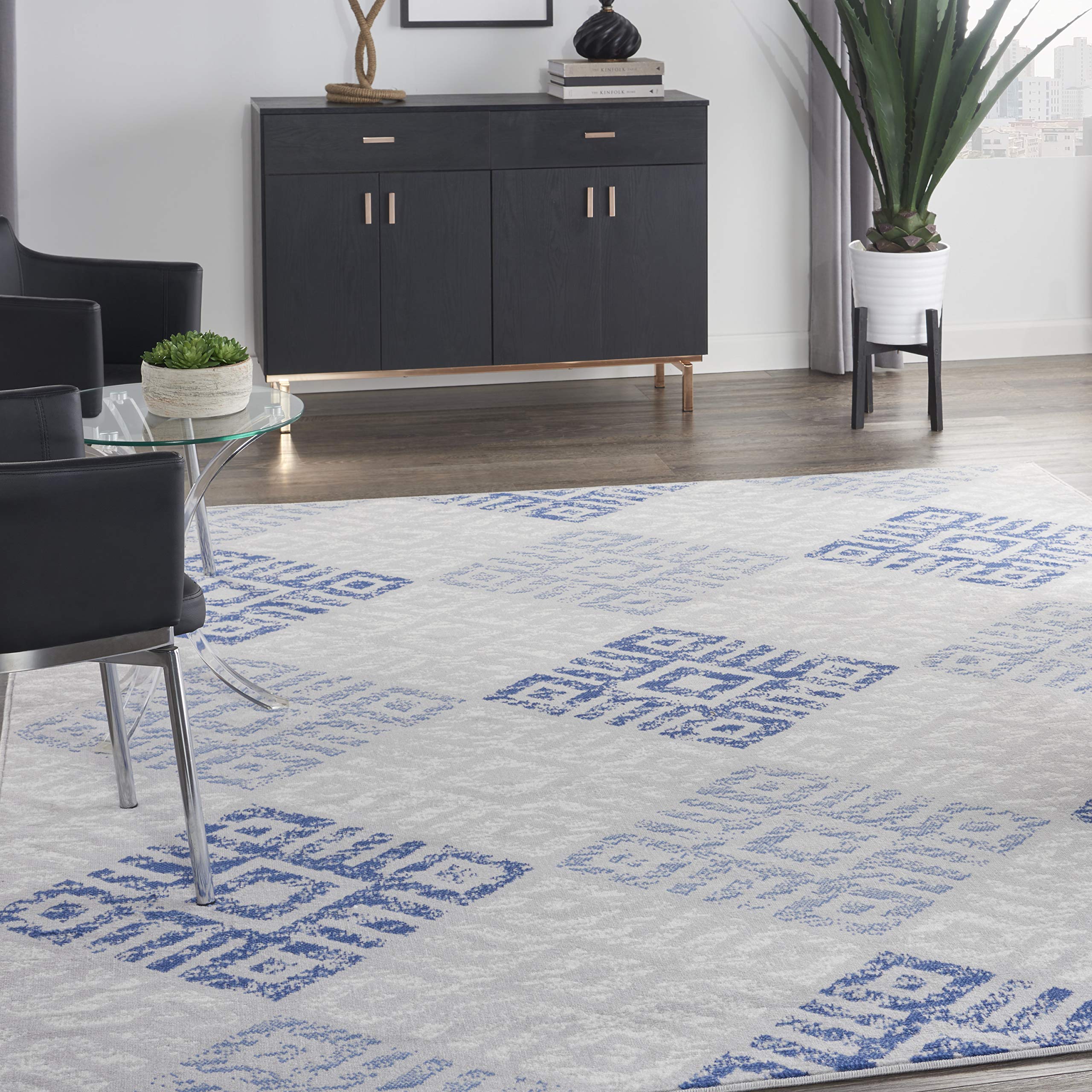 Nourison Whimsicle Tribal Grey Blue 8'4