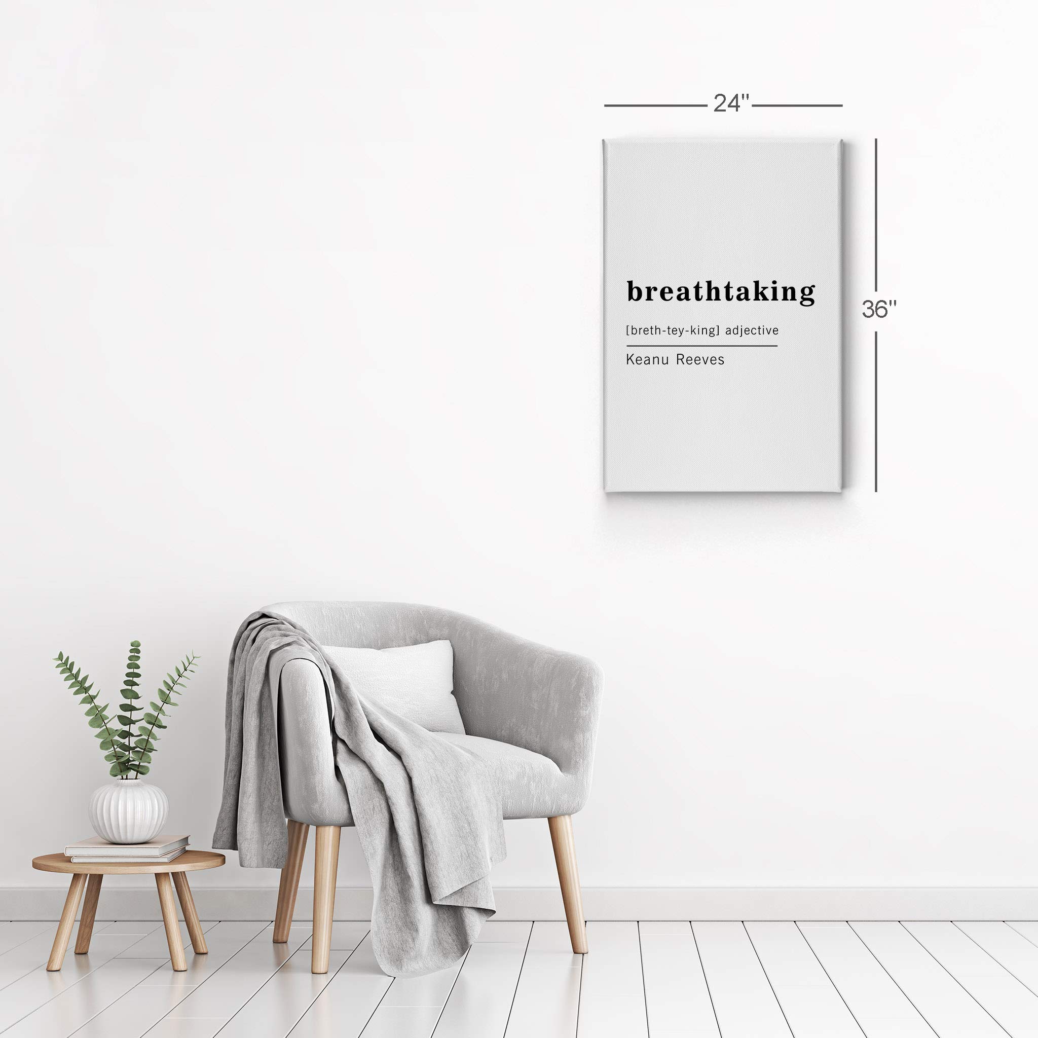Funny Keanu Reeves Dictionary Definition Canvas Print - Breathtaking Wall Art for Office, Living Room, Bedroom & Bathroom Decor - Ready to Hang 36x24 - Made in USA | Perfect Gift for Movie Fans & Pop Culture Enthusiasts