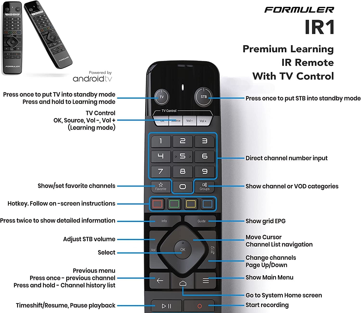 Formuler Z10 Android 10 TV Box - 5G Dual Band, 2GB RAM, 8GB ROM, 4K Streaming - 2 Pack with Magnetic Car Mount & Glow Remote - Perfect for Home Theater & Car Entertainment