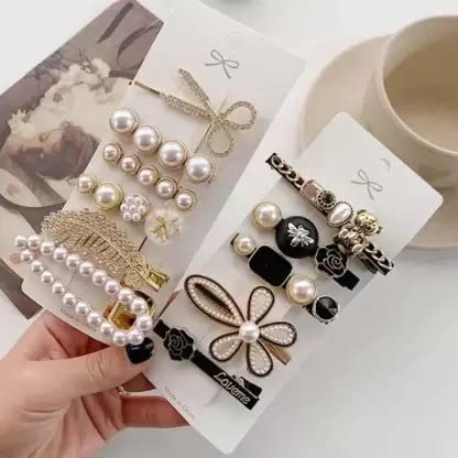 ALIBA COLLECTION Korean Style Hair Clips - Elegant Pearl Hair Accessories for Women & Girls [11-Piece Set] | Perfect for Weddings, Parties & Daily Styling