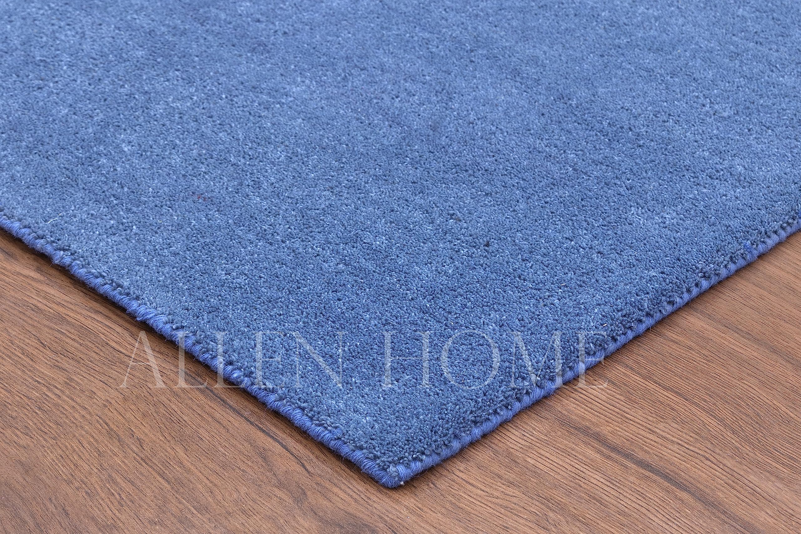 Allen Home 5' x 8' Blue Modern Wool Area Rug - 100% Natural Wool with Cotton Backing - Soft Decorative Carpet for Living Room, Bedroom, Dining Room - Baxter Collection - Perfect for Cozy Home Decor & High Traffic Areas