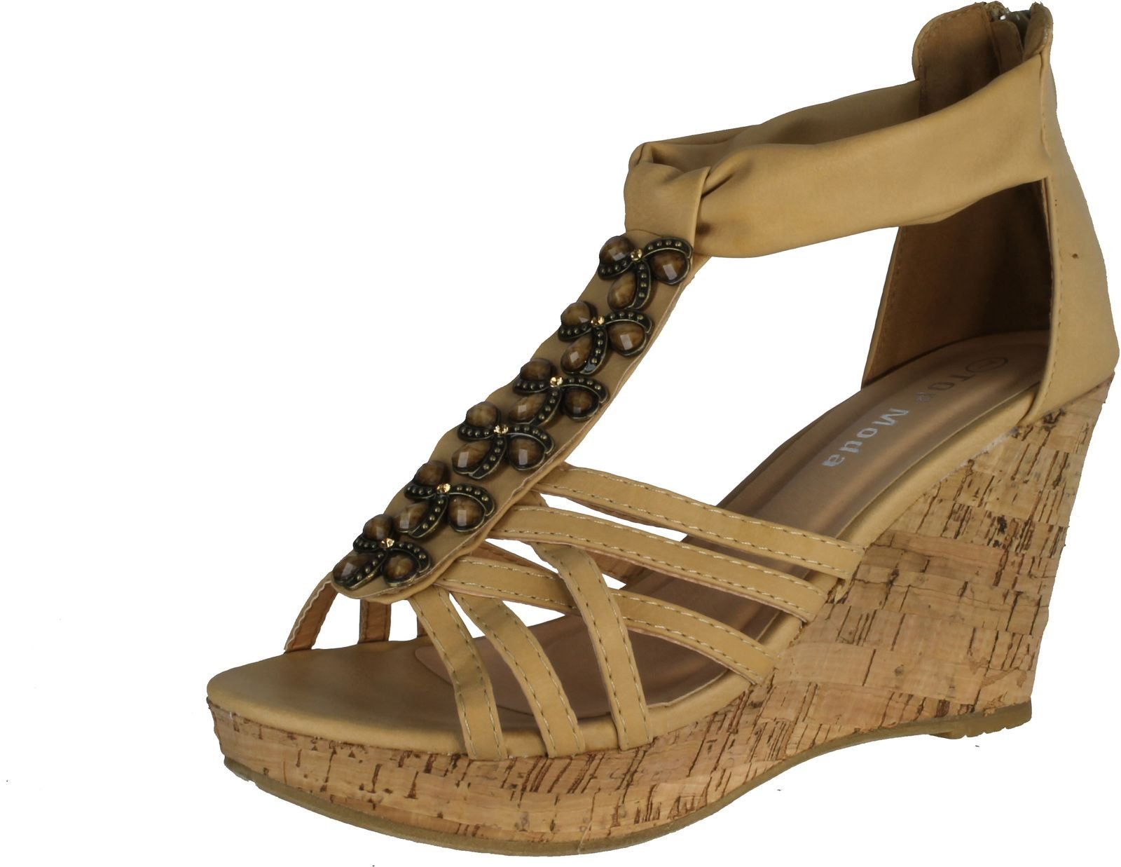 TOP Moda Women's DS-6 Comfortable Wedge Sandals - Stylish Summer Shoes for Beach, Vacation & Casual Outings