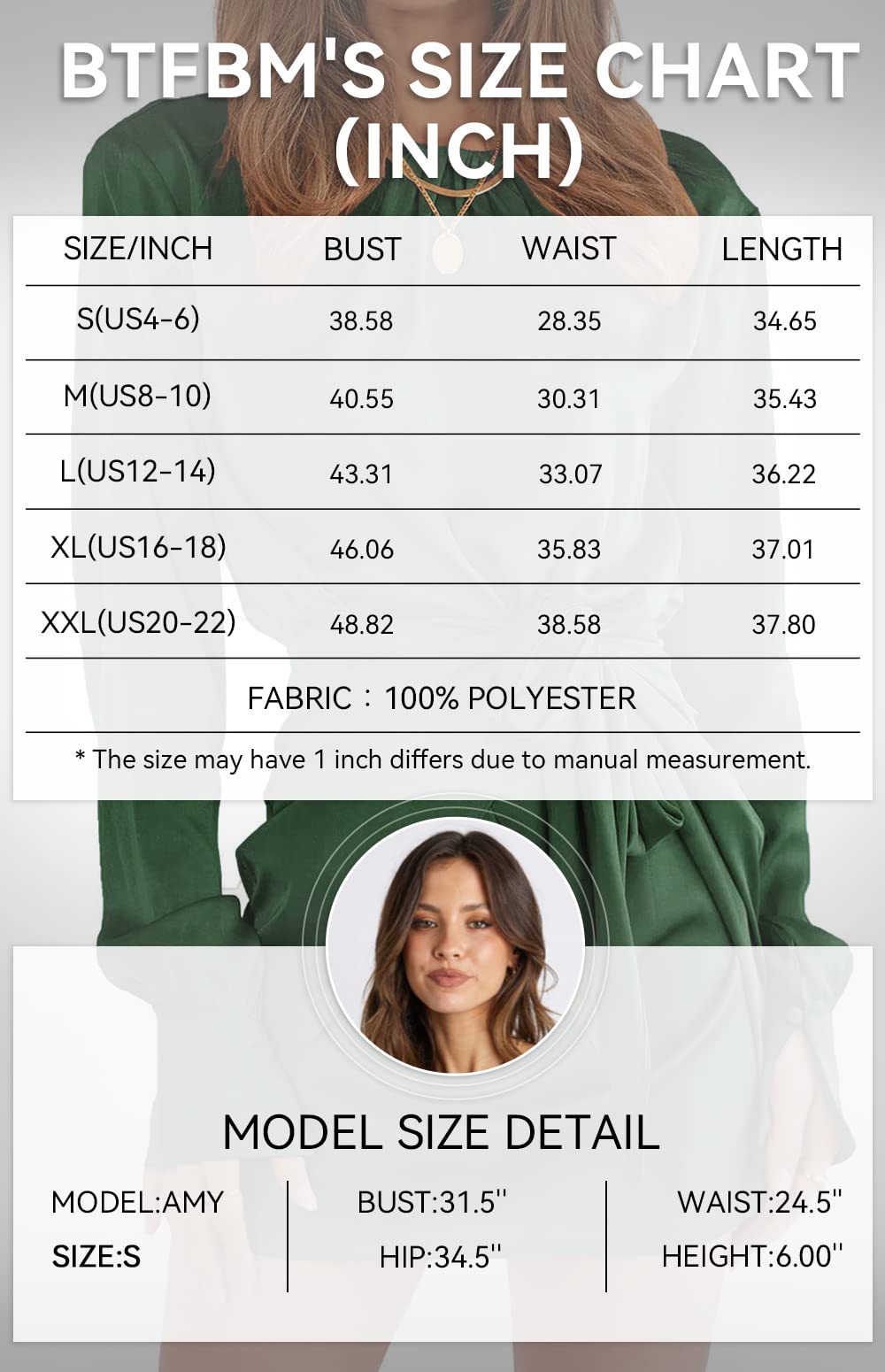 BTFBM Women's Casual Long Sleeve Ruched Wrap Dress - Crew Neck Tie Waist Short Party Cocktail Dress in Satin Fabric - Perfect for Office, Date Night & Special Occasions