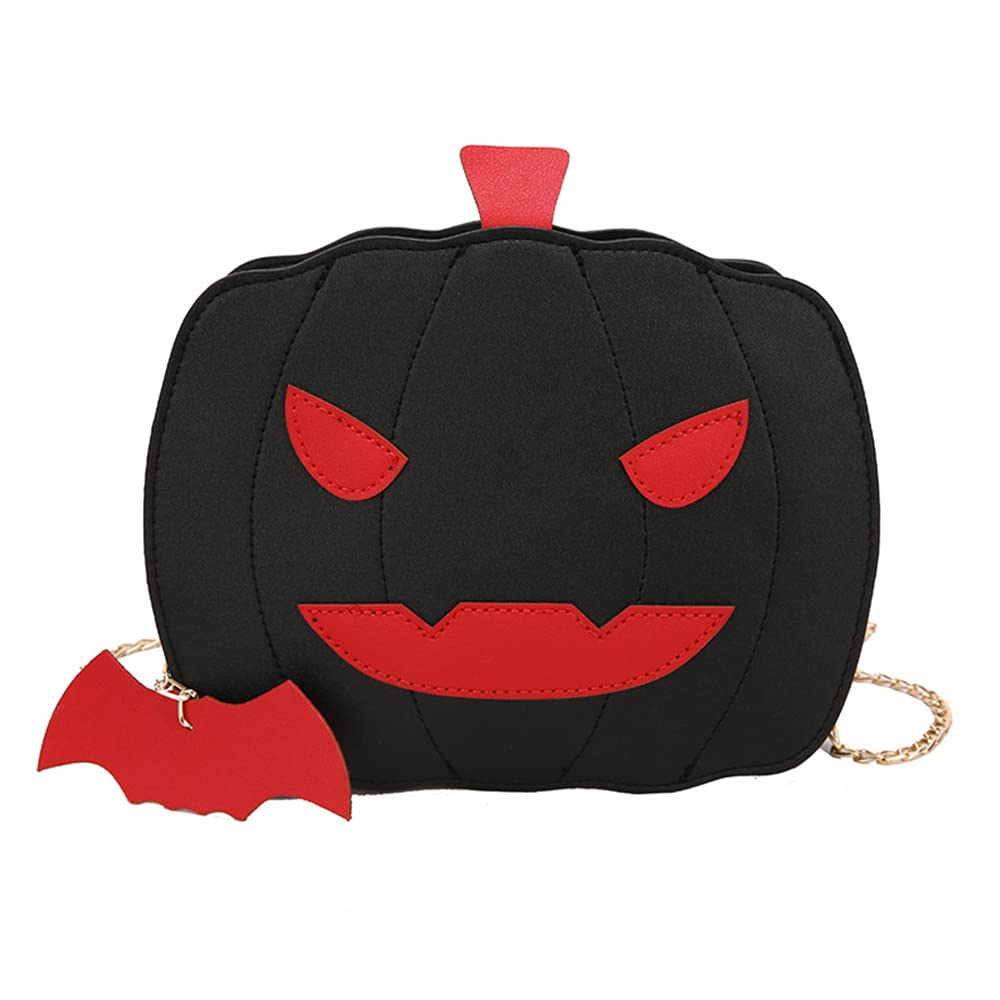 Women's Pumpkin Crossbody Handbag - Halloween Novelty Devil Candy Bag - Fashion Shoulder Messenger Purse for Parties, Trick or Treat & Cosplay