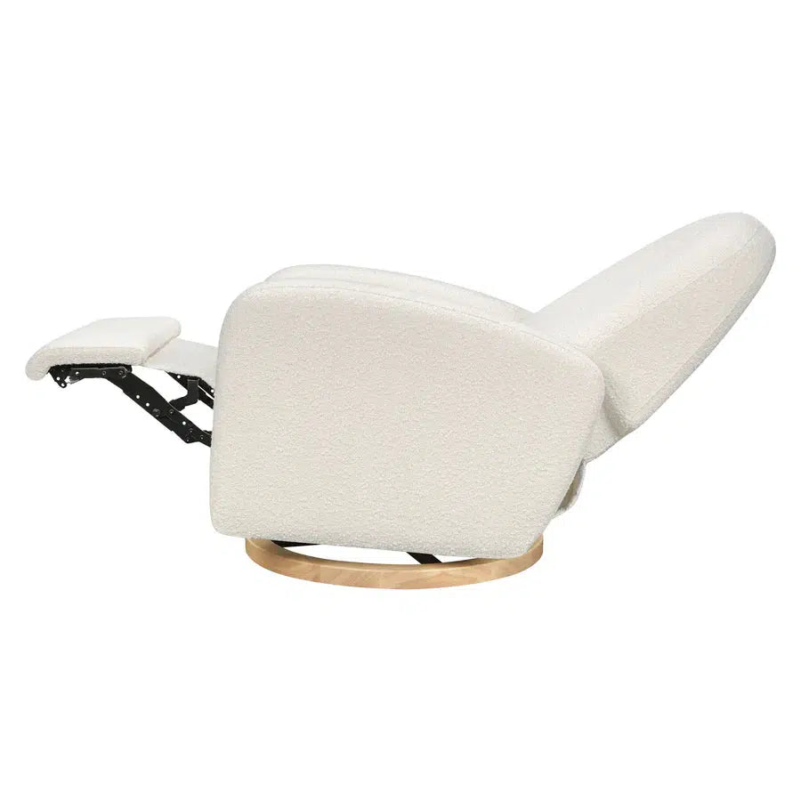 Babyletto Nami Electronic Glider & Recliner Chair - Luxe Ivory Boucle Fabric with Light Wood Base - Perfect for Nursery, Breastfeeding & Baby Comfort