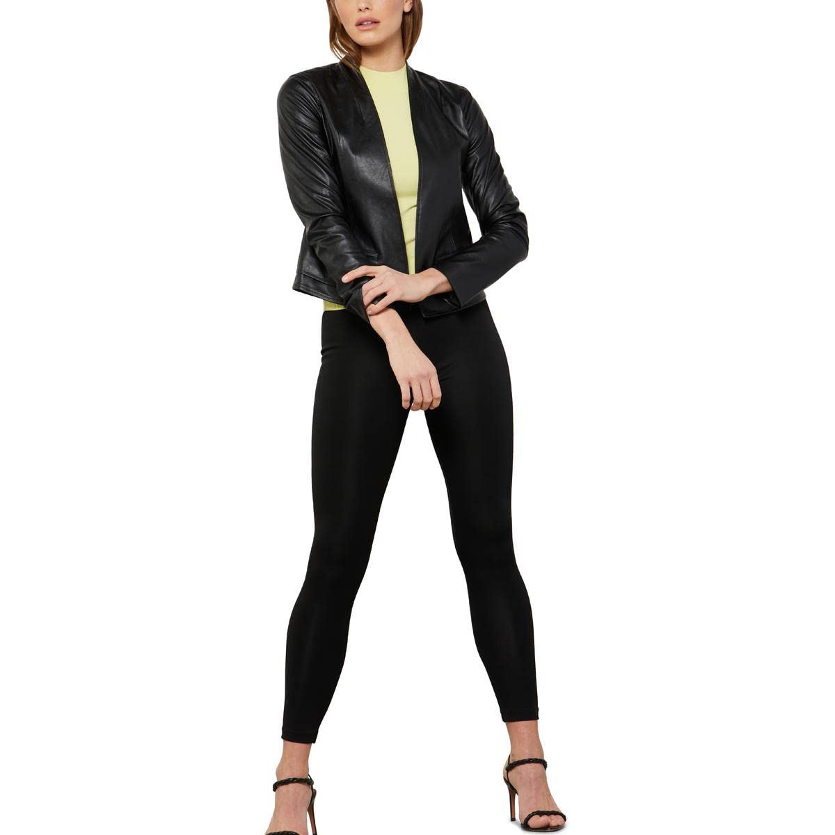 BCBGMAXAZRIA Women's Faux Leather Jacket Long Sleeve - Stylish Vegan Leather Moto Jacket for Women, Perfect for Fall & Winter Fashion, Date Night, and Casual Outings