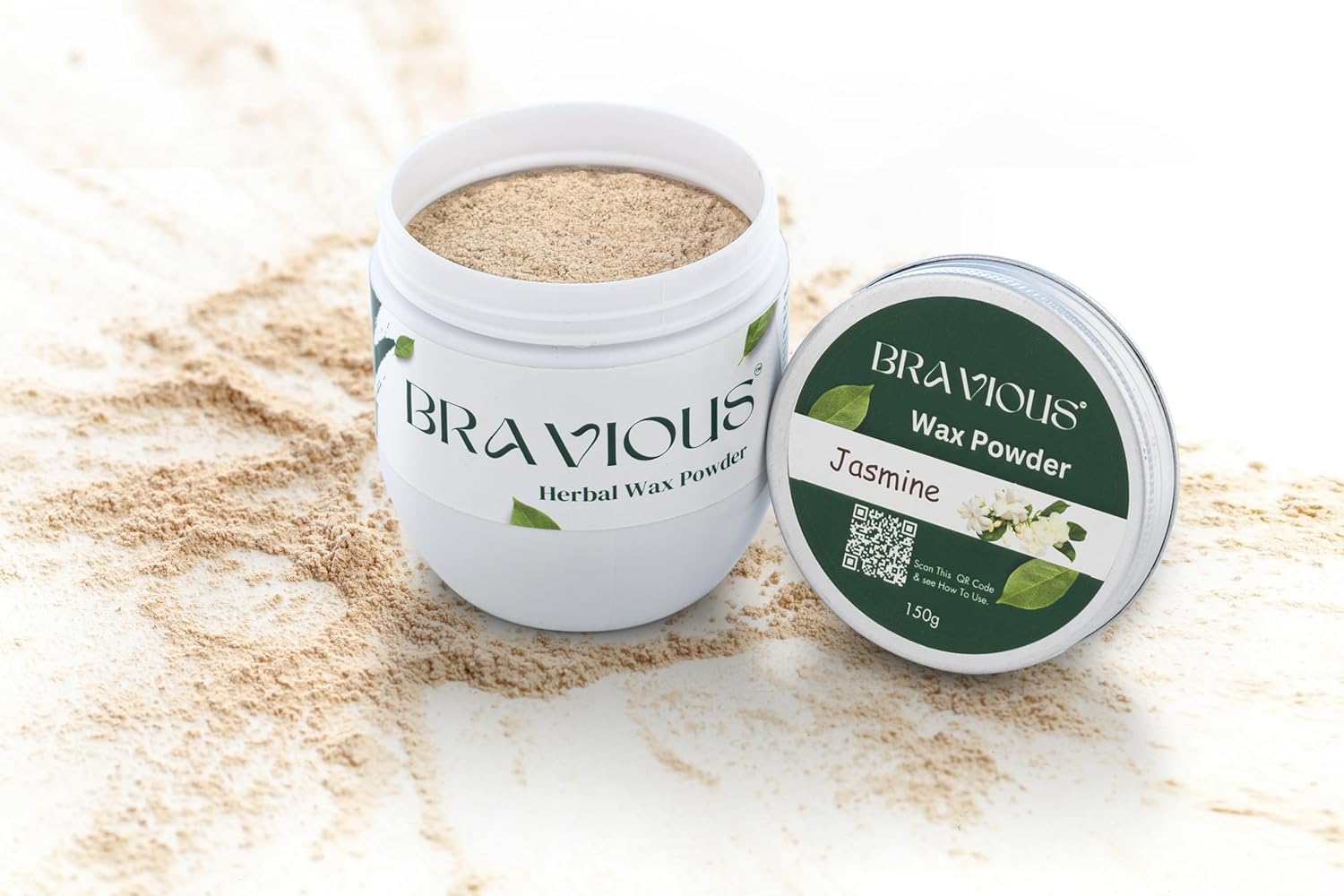 Organic Herbal Wax Powder for Women - Painless Hair Removal for All Skin & Hair Types | Chocolate Scented | Natural Waxing Powder for Smooth Skin at Home or Salon