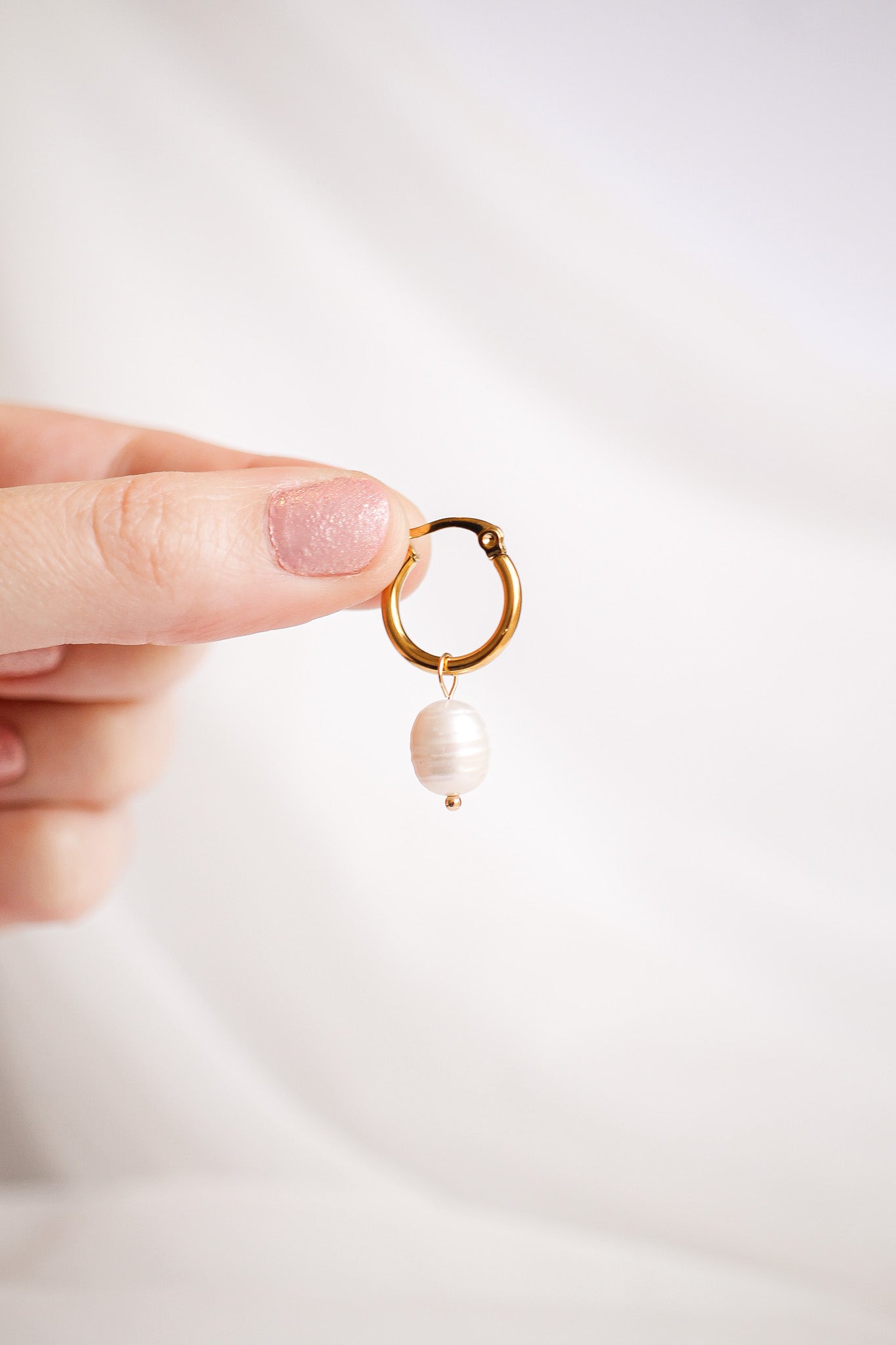 Elegant Freshwater Pearl Cape Cod Hoop Earrings - Perfect for Weddings, Parties & Everyday Wear