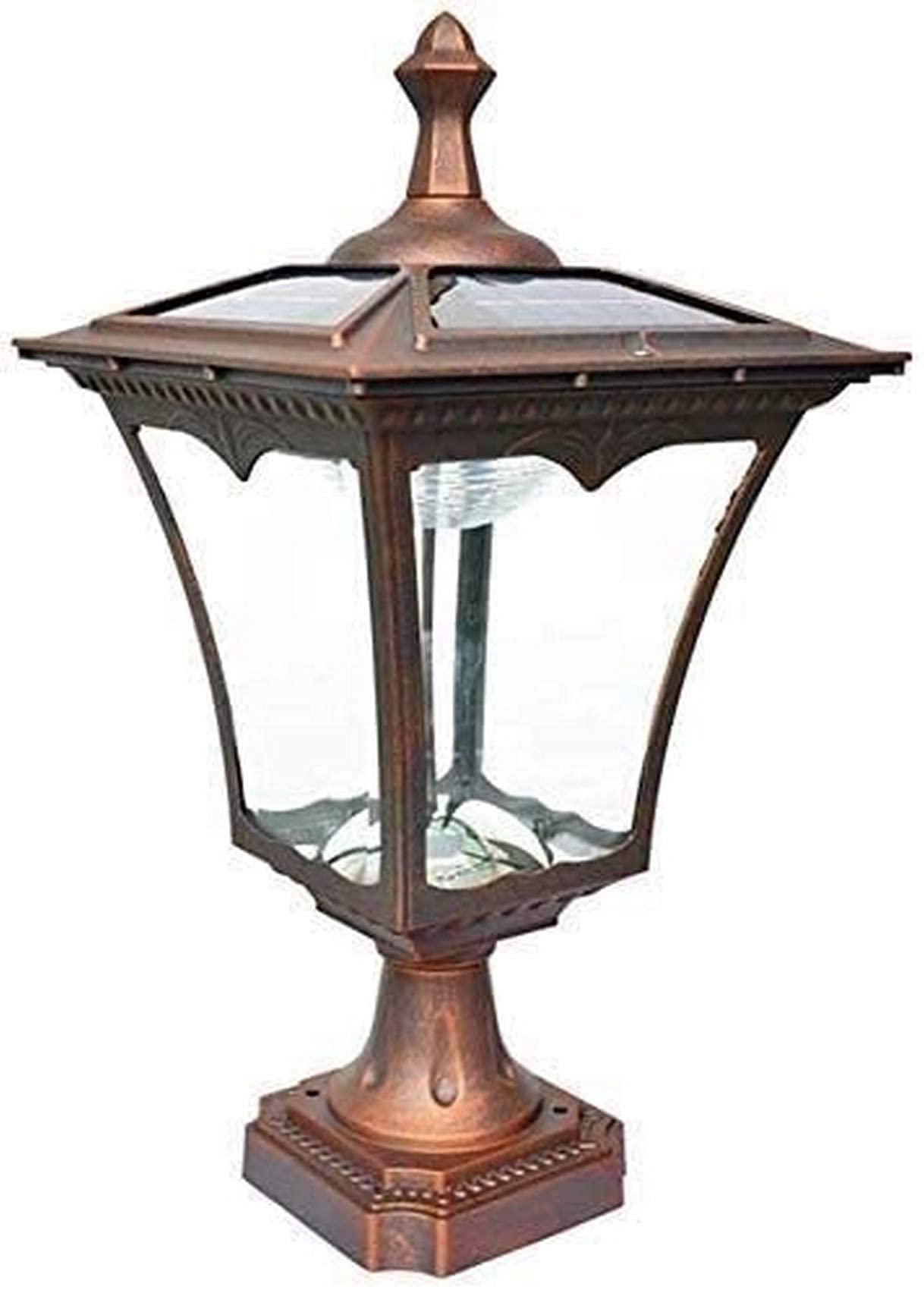 Solar LED Post Lights Outdoor - Waterproof Aluminum Garden Column Lights for Lawn, Wall, Villa, Community - White Acrylic Lampshade Pillar Light for Pathway, Driveway, Patio, and Landscape Lighting