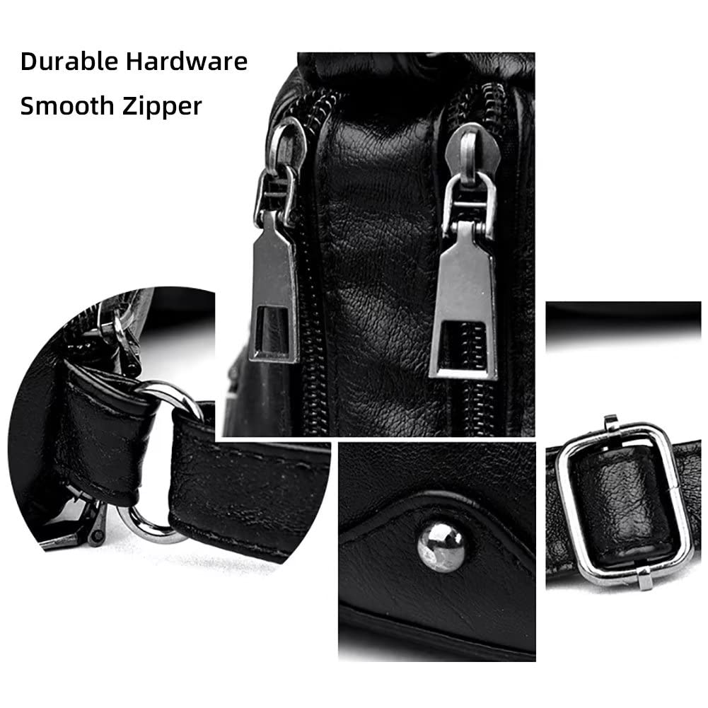 Mudono Women's Soft PU Leather Crossbody Shoulder Bag - Multi-Pocket Travel Purse, Casual Satchel for Everyday Use, Work & Travel