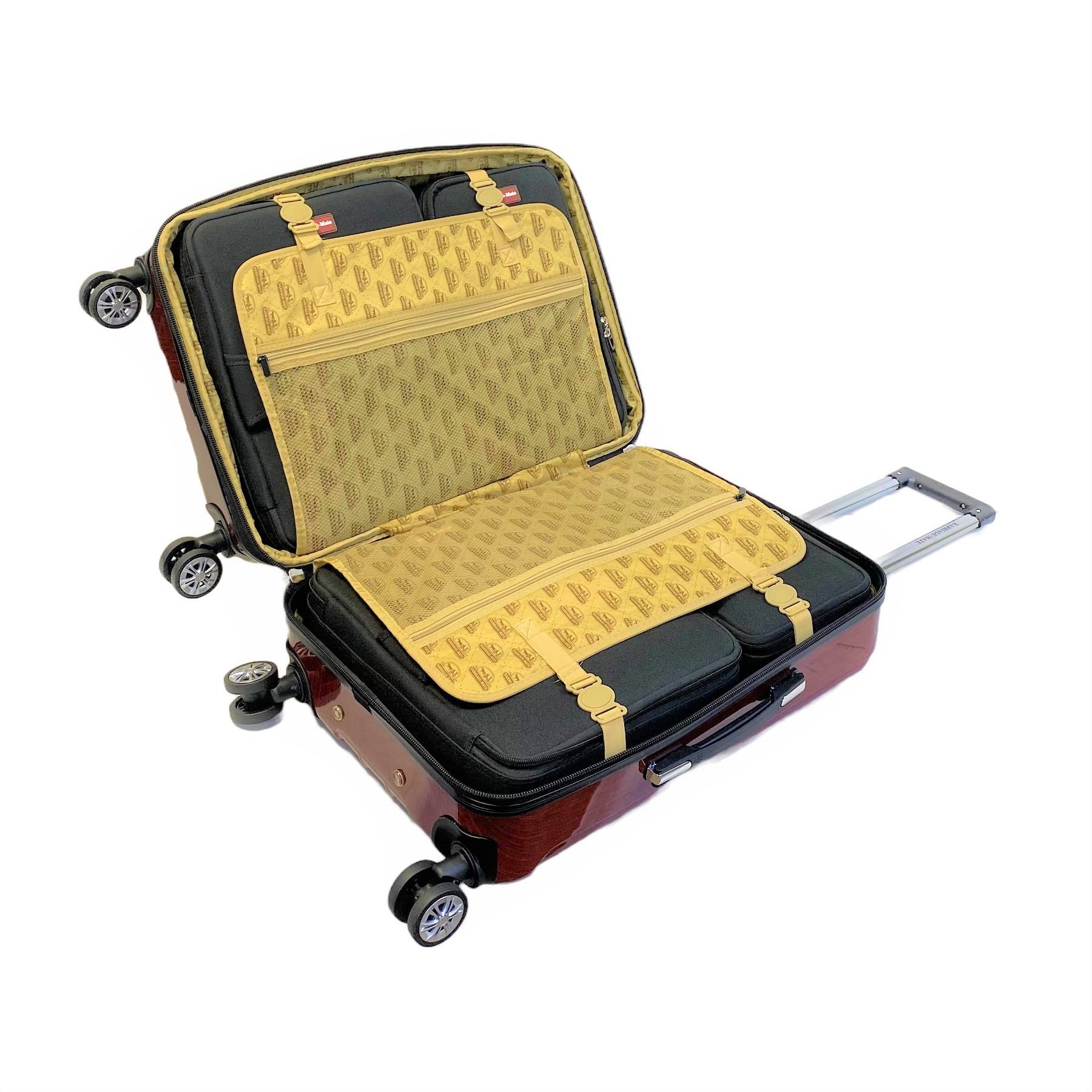 Unbreakable Wine Travel Suitcase for 10 Bottles - TSA Lock, Spinner Wheels & Expandable Space (Red) | Perfect for Air Travel, Gifts & Wine Tours