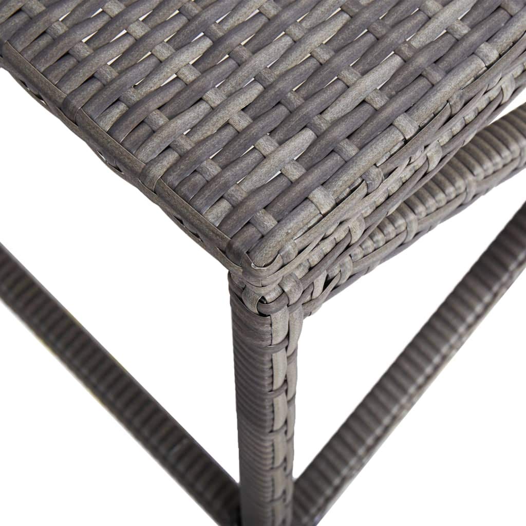 vidaXL Patio Bench - Gray Poly Rattan Outdoor Seat with Powder-Coated Steel Frame, Water-Resistant & Easy to Assemble - Perfect for Patio, Garden, Poolside, and Backyard Relaxation