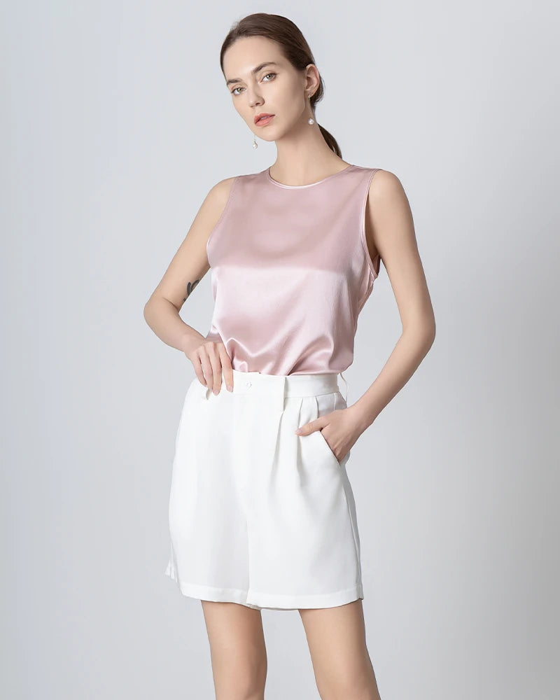 Premium 40 Momme Silk Bermuda Shorts for Women - Soft, Breathable & Comfortable - Perfect for Summer, Travel & Lounge Wear
