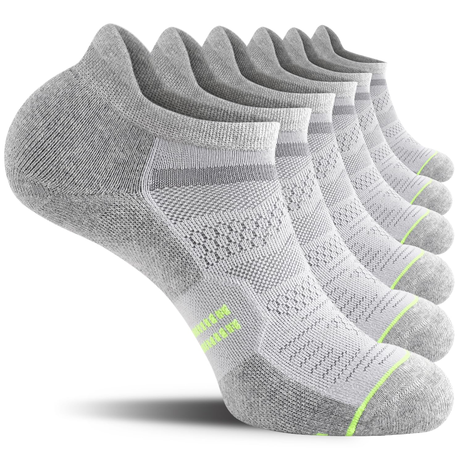 6 Pack Men's Cushioned Running Ankle Socks - Breathable Low Cut Athletic Sport Socks for Jogging, Gym & Daily Wear - CS CELERSPORT Performance Tab Socks