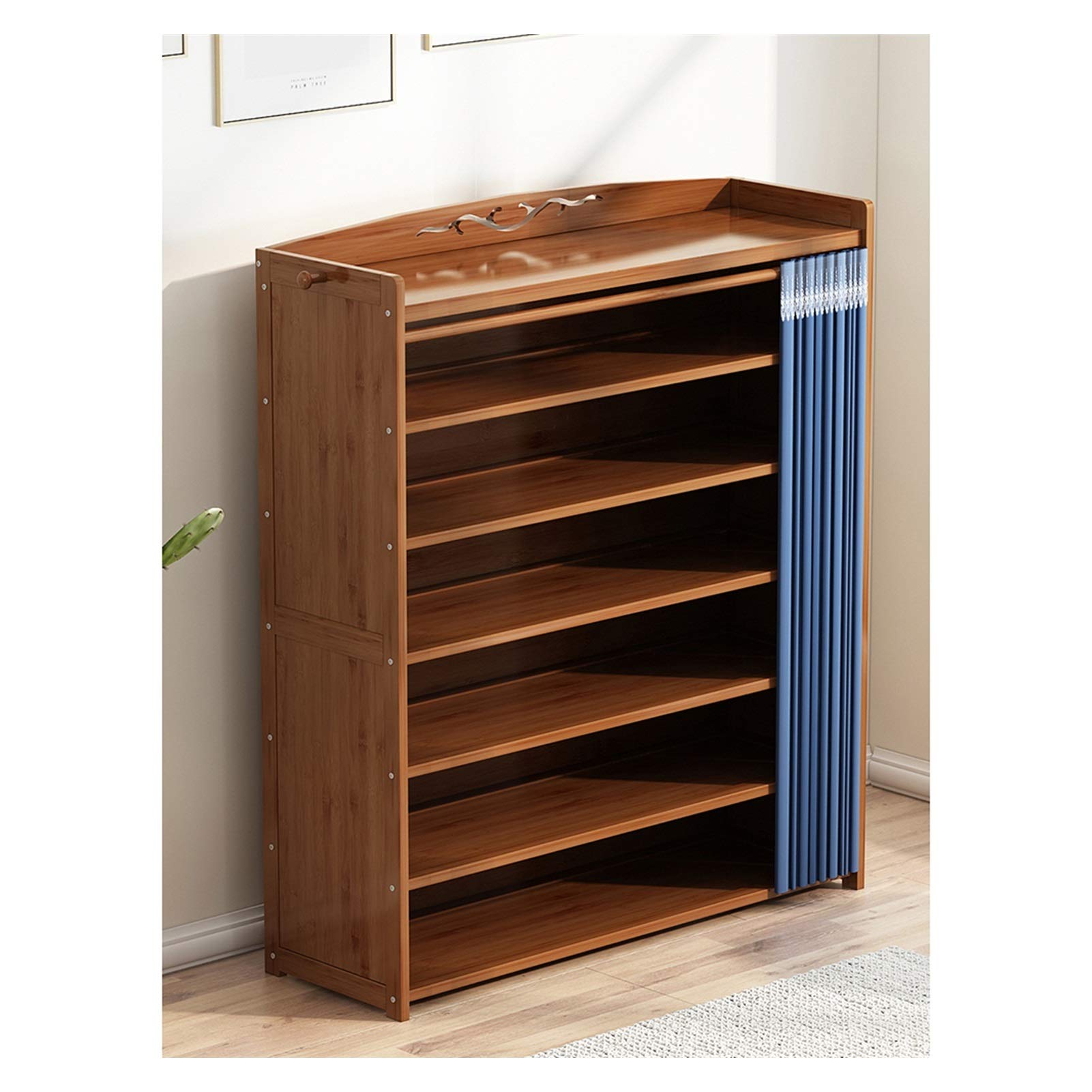 Space-Saving 7-Tier Bamboo Shoe Rack Organizer - Multi-Purpose Shoe Storage Shelf for Living Room, Bedroom & Hallway - Durable Home Storage Solution for Shoes, Books & Decorative Items - Perfect for Small Spaces & Closet Organization