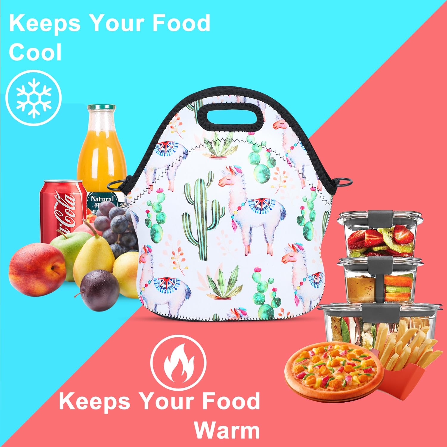 Violet Mist Insulated Neoprene Lunch Bag for Women & Men - Reusable Waterproof Lunch Tote with Extra Pocket & Zipper for Work, School, Picnics & Outdoor Activities - Perfect Gift for Adults