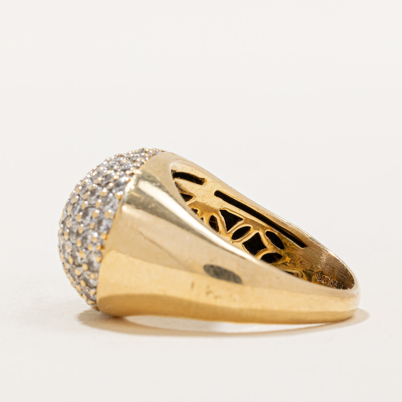 1.50ctw Pave Diamond Cocktail Ring for Women - Size 5.75 | Elegant Stackable Statement Ring for Parties, Weddings & Evening Events