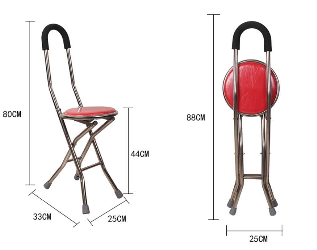 Lightweight Folding Walking Stick Seat with 4-Legged Alloy Frame - Supports 200kg Static Load, Breathable Design for Comfort - Perfect for Hiking, Travel, and Outdoor Activities
