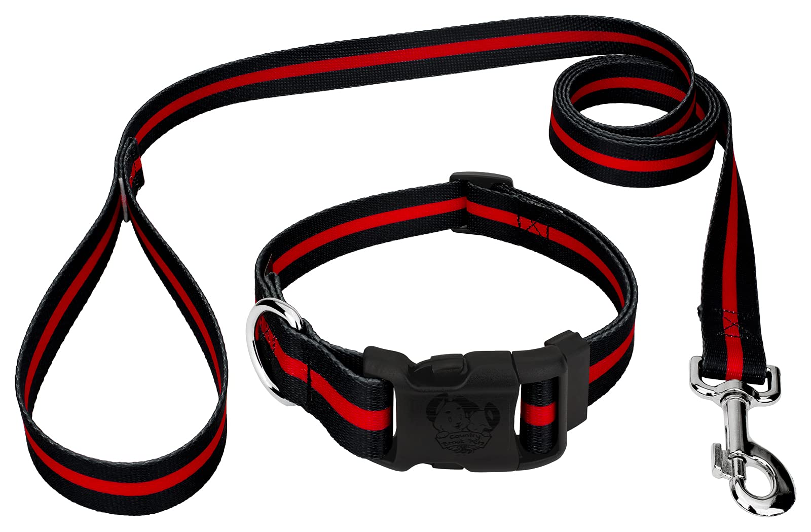 Country Brook Petz - Premium Dog Collar and Leash Set - Military & Camo Collection with 16 Durable Designs - Perfect for Outdoor Adventures, Hiking, and Training