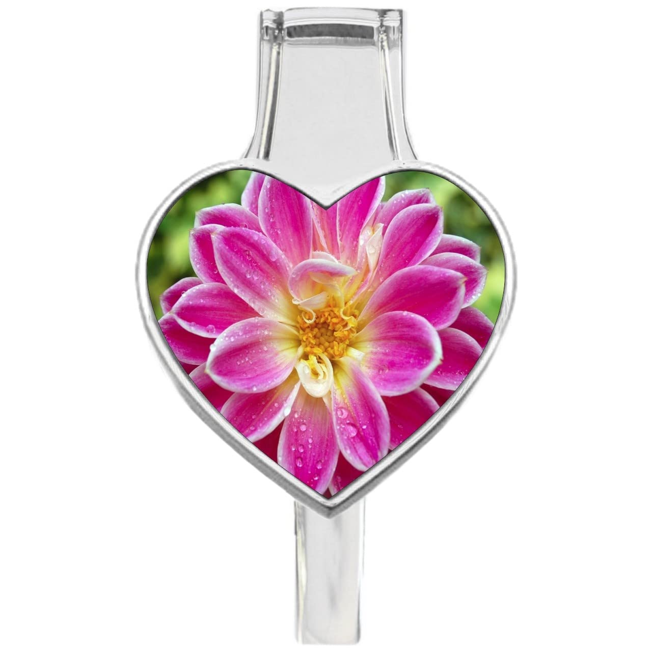 NewCharms Fuchsia Flower Heart-Shaped Purse Hanger - Foldable Handbag Hook for Purses, Totes & Bags | Perfect for Restaurants, Shopping & Travel