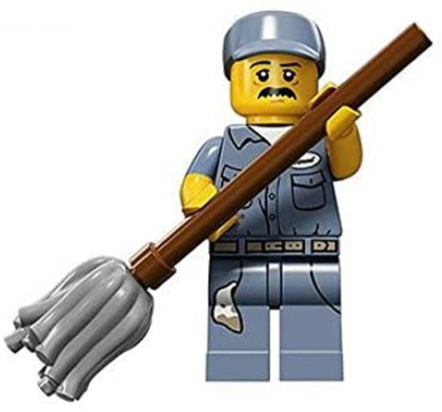 LEGO Series 15 Collectible Minifigure 71011 - Janitor by LEGO | Limited Edition Building Toy for Kids & Collectors | Perfect for Playtime, Display & Gift Giving