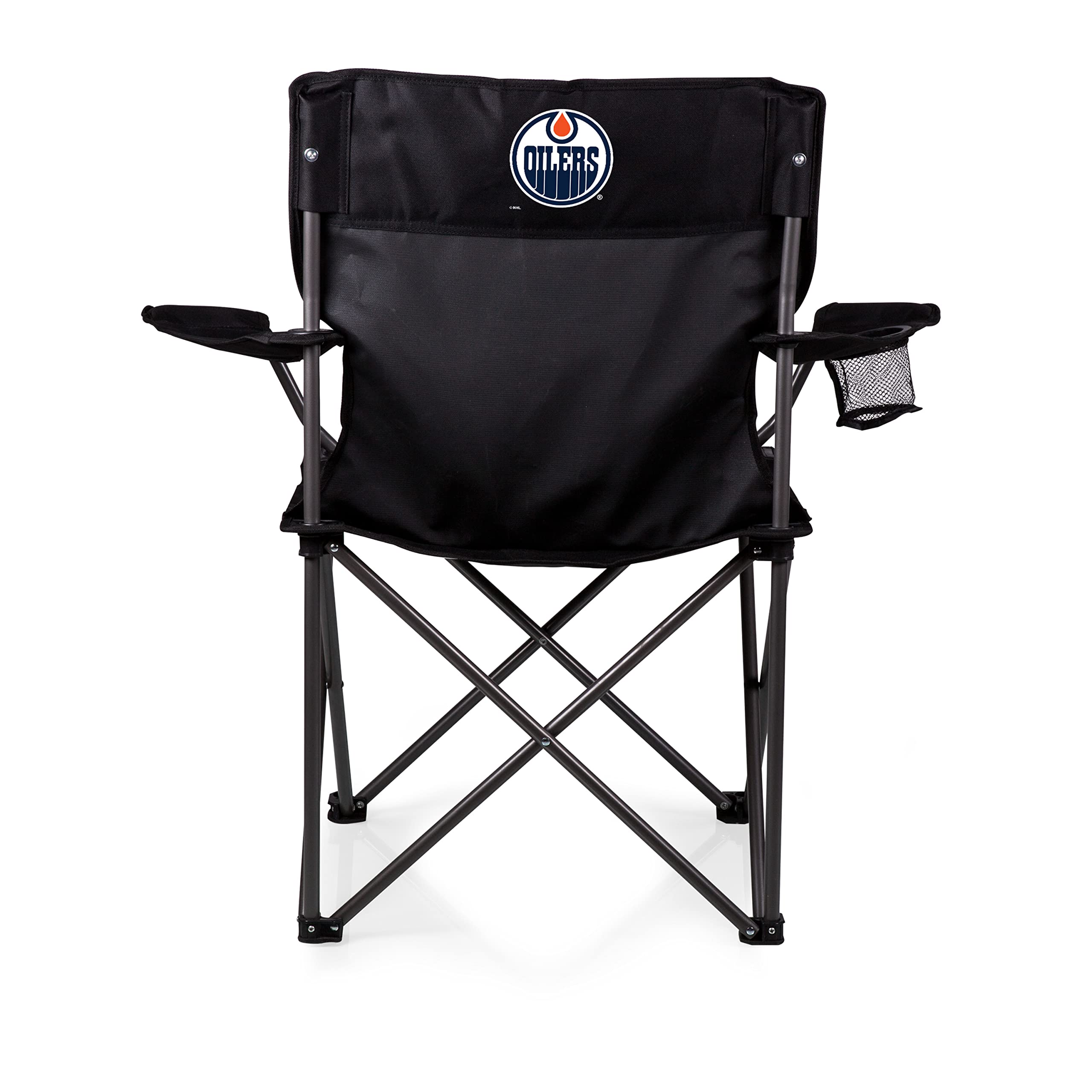 NHL Edmonton Oilers Portable Folding Camp Chair with Cup Holder - Lightweight Outdoor Sports Seat for Hockey Games, Tailgating & Backyard BBQs