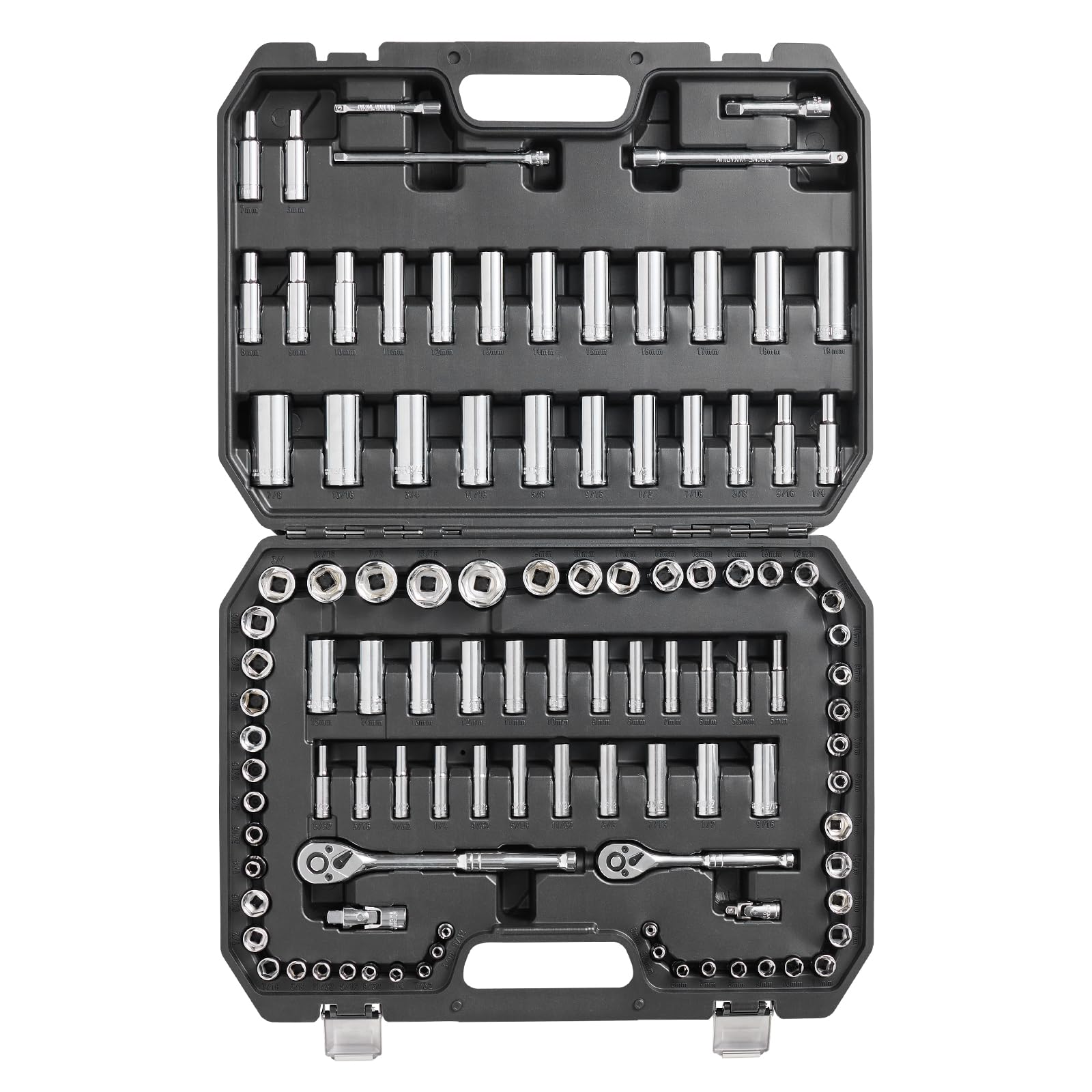 VEVOR 106-Piece Socket and Ratchet Set - 1/4