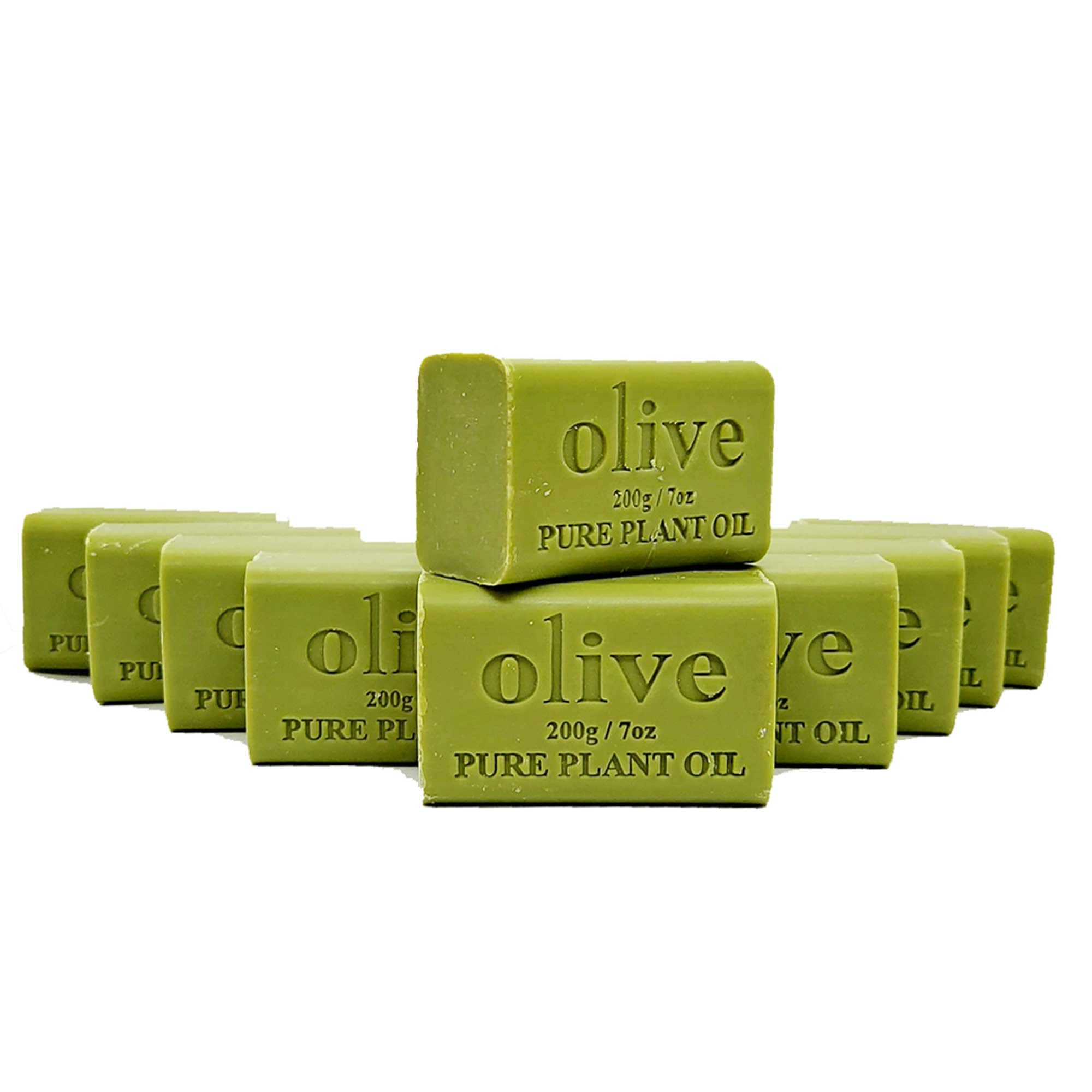 10-Pack 200g Pure Natural Olive Scented Plant Oil Soap Bars - Vegetable-Based, Chemical-Free for Sensitive Skin | Perfect for Daily Bathing, Hand Washing & Eco-Friendly Gifting