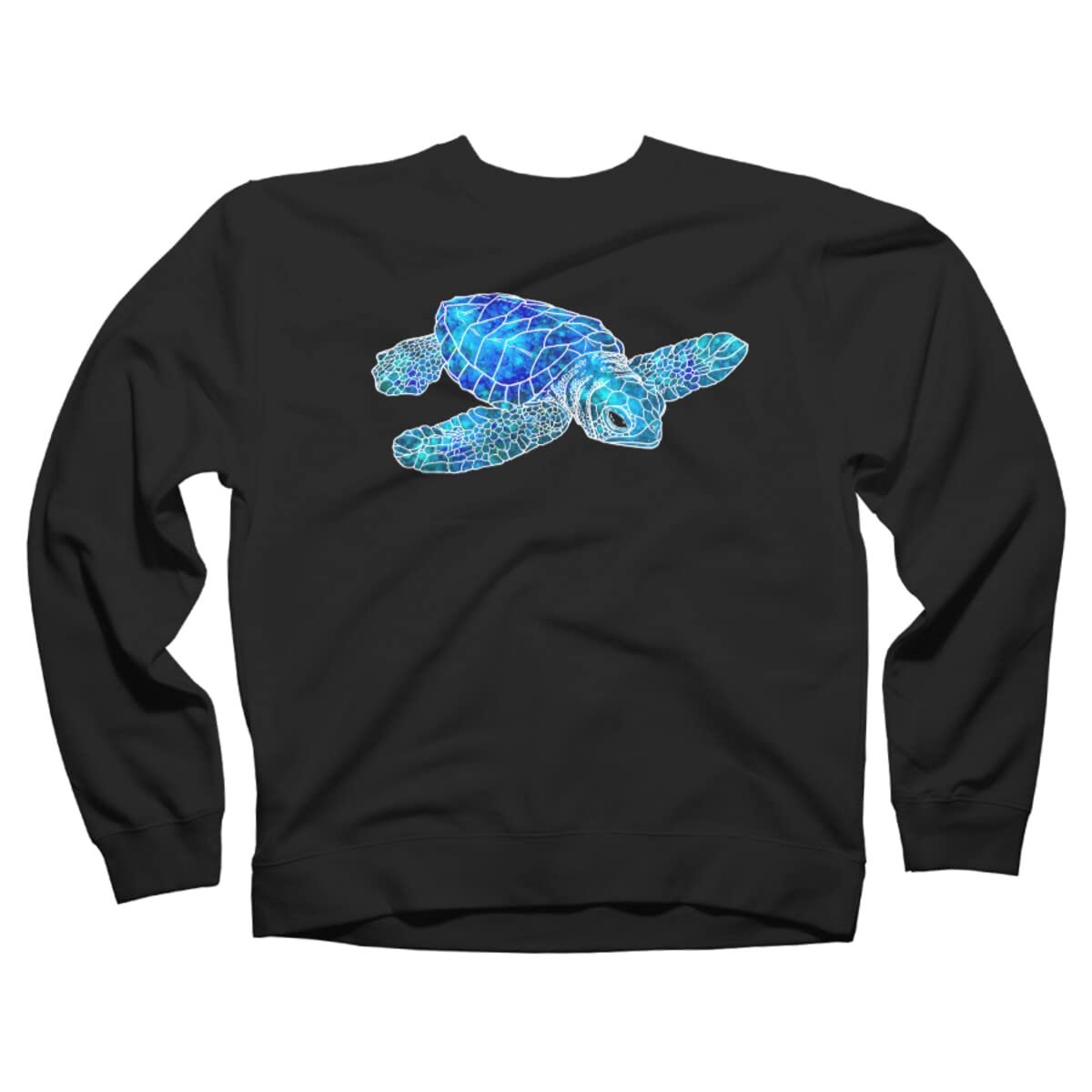 Design By Humans Unisex Watercolor Sea Turtle Sweatshirt by Maryedenoa - Soft Cotton Pullover Hoodie for Men & Women - Perfect for Beach Trips, Casual Wear & Gifts