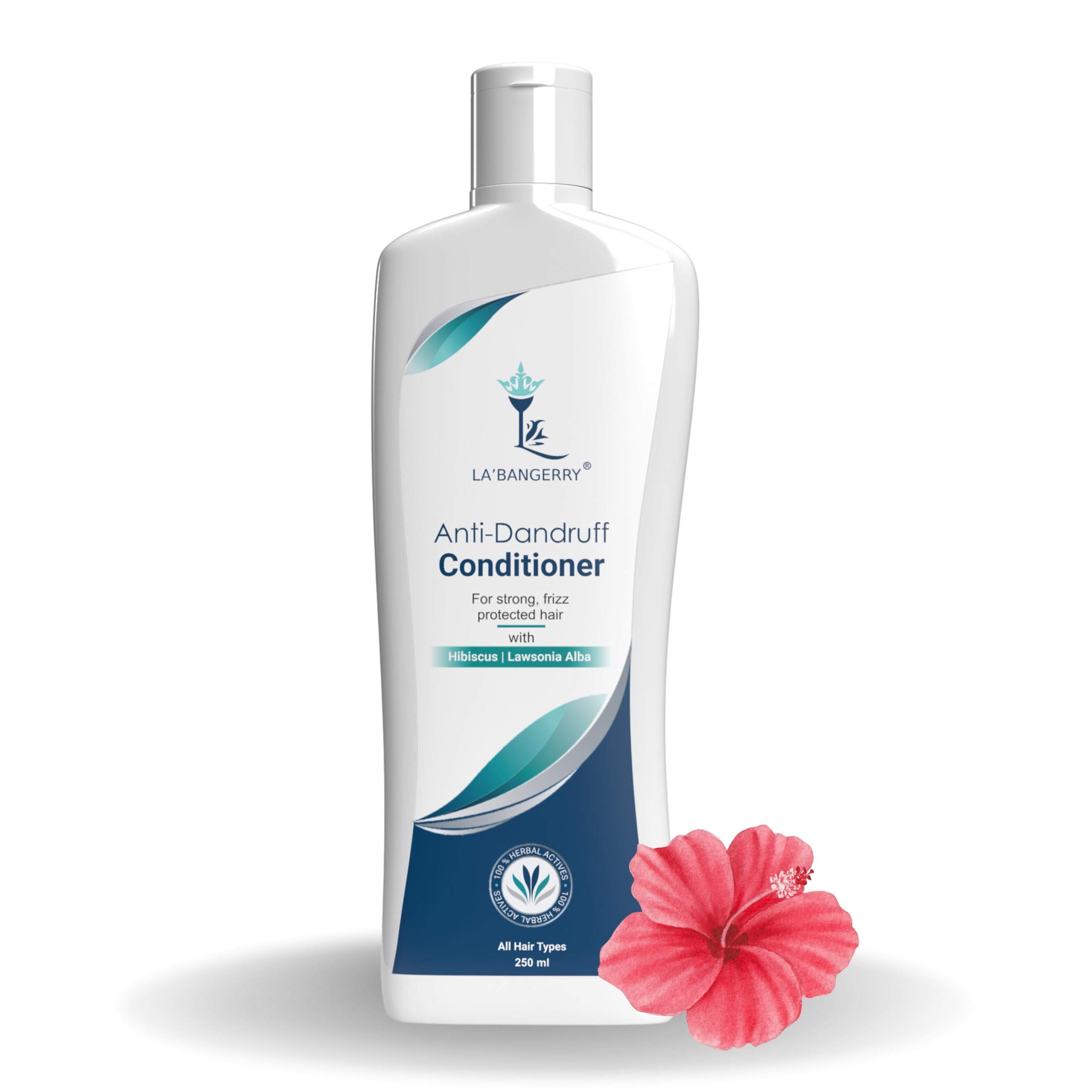 LA'BANGERRY Anti Dandruff Hair Conditioner with Hibiscus Extract - Moisturizing & Smoothing Treatment for All Hair Types (250ml) - Ideal for Dry, Itchy Scalp & Frizz Control