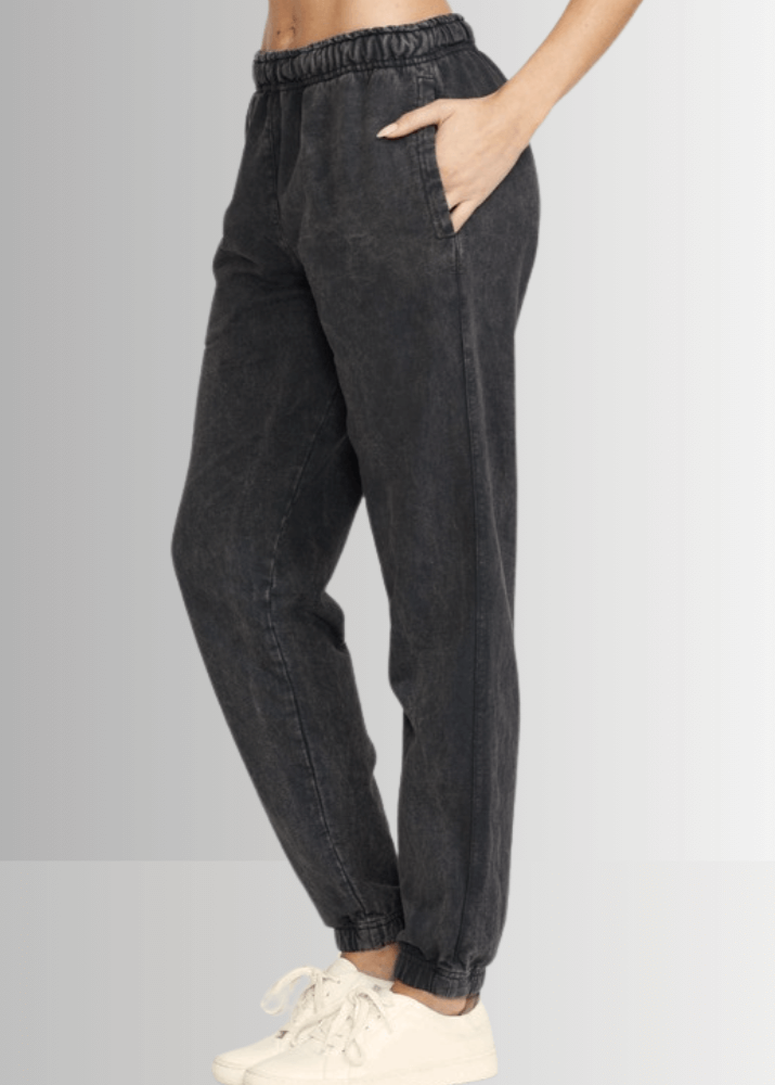 Light Denim French Terry Pocket Joggers for Women - Comfortable All-Day Lounge Pants for Yoga, Running & Casual Wear
