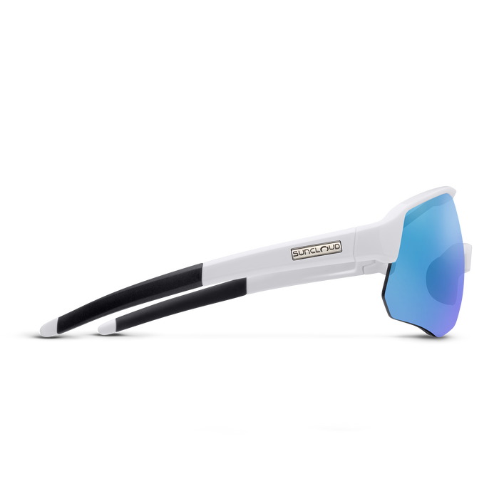 Cadence White Polarized Sunglasses with Blue Mirror Lens - Stylish UV Protection for Driving, Running & Outdoor Activities