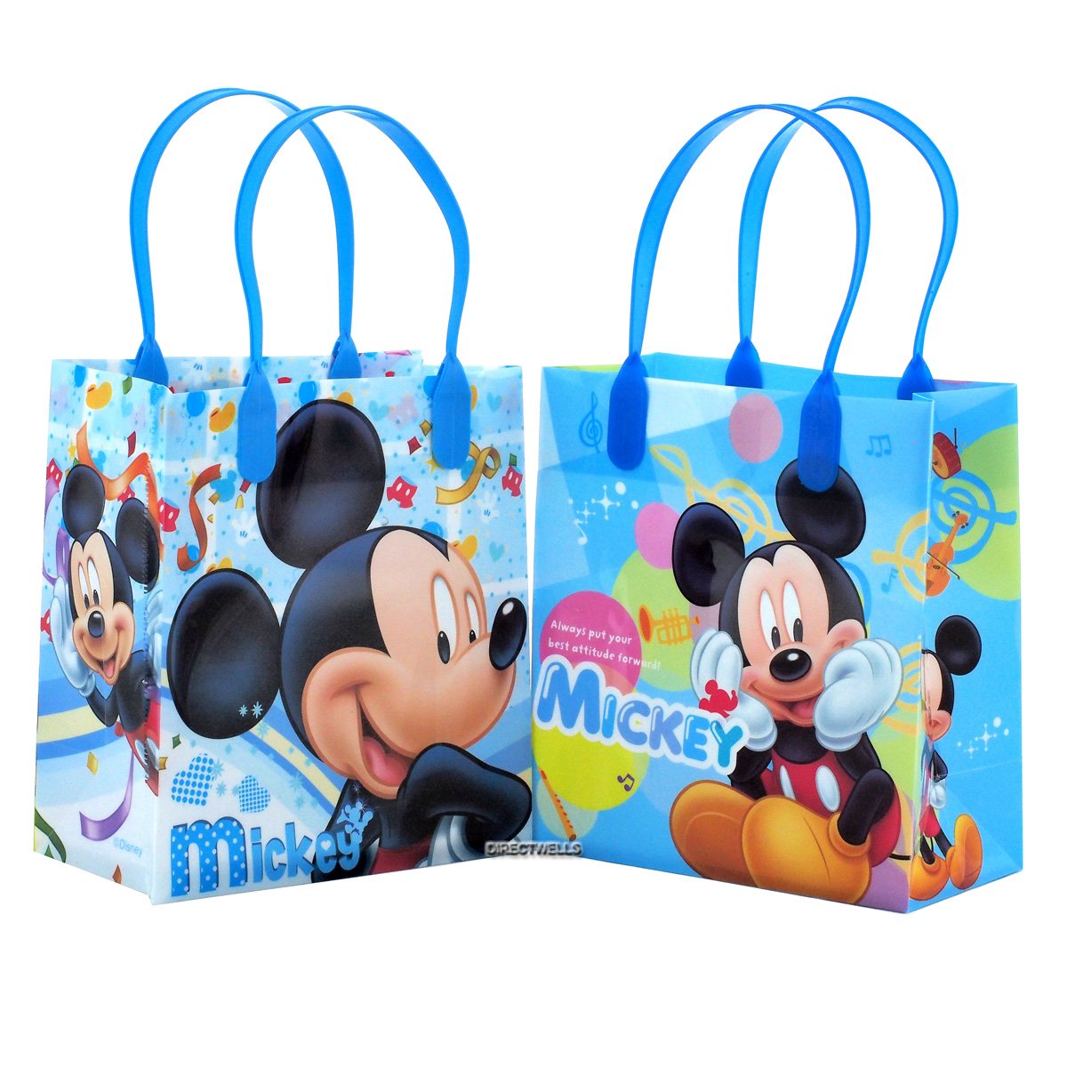 Disney Mickey Mouse Reusable Party Favor Bags - 12 Pack Small Gift Bags for Birthday Parties, Baby Showers & Holiday Celebrations
