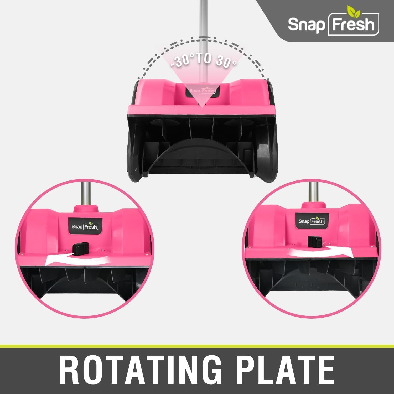 SnapFresh 20V Cordless Snow Shovel - 12 Inch Electric Snow Removal Tool with 4000mAh Rechargeable Battery & Fast Charger (Pink) - Perfect for Driveways, Sidewalks & Small Areas