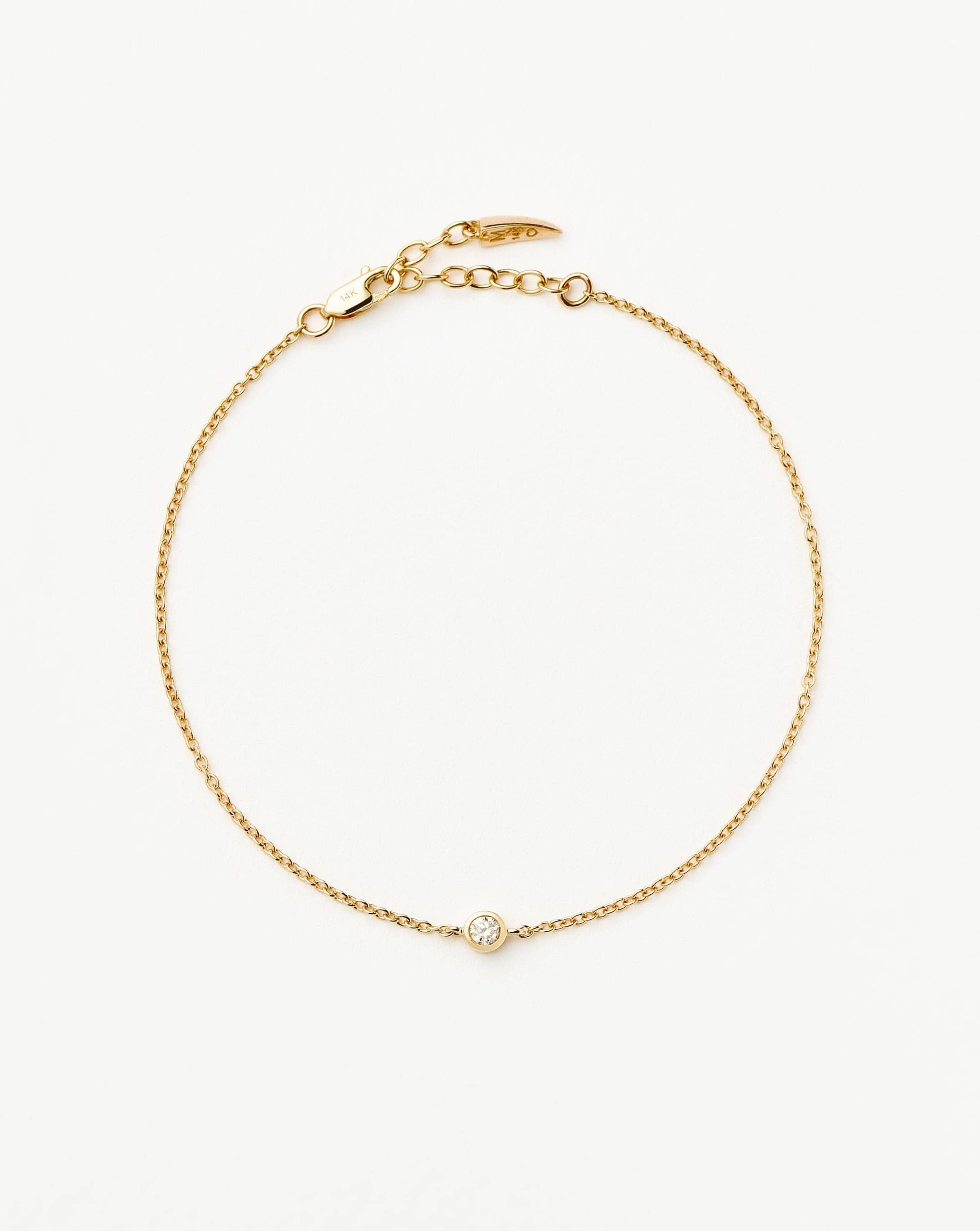 14K Solid Gold Diamond Solitaire Bracelet for Women - Elegant & Timeless Jewelry Gift for Birthday, Anniversary & Special Occasions